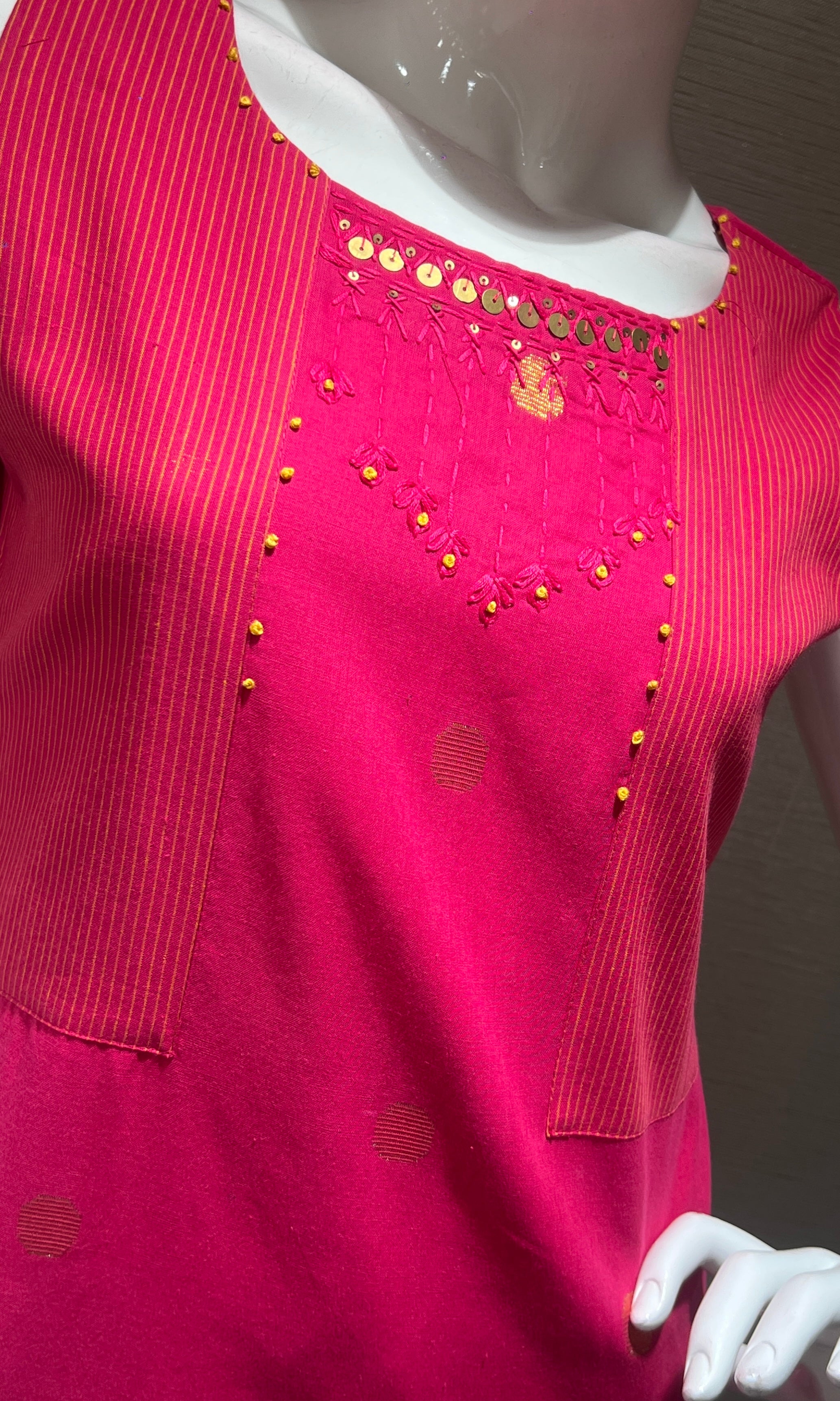 Pink kurta set WITH PRINTED DUPATTA