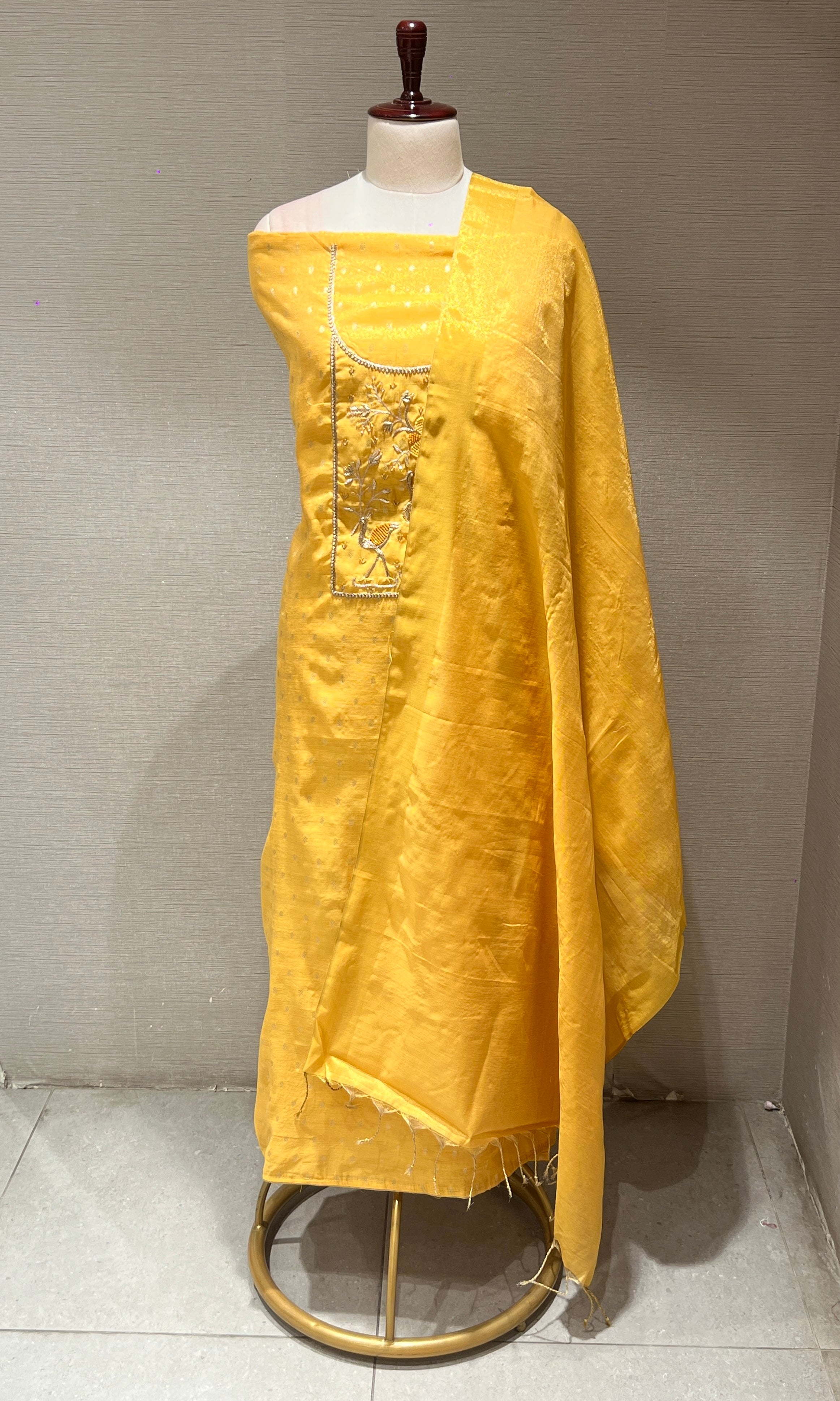 Yellow dress material