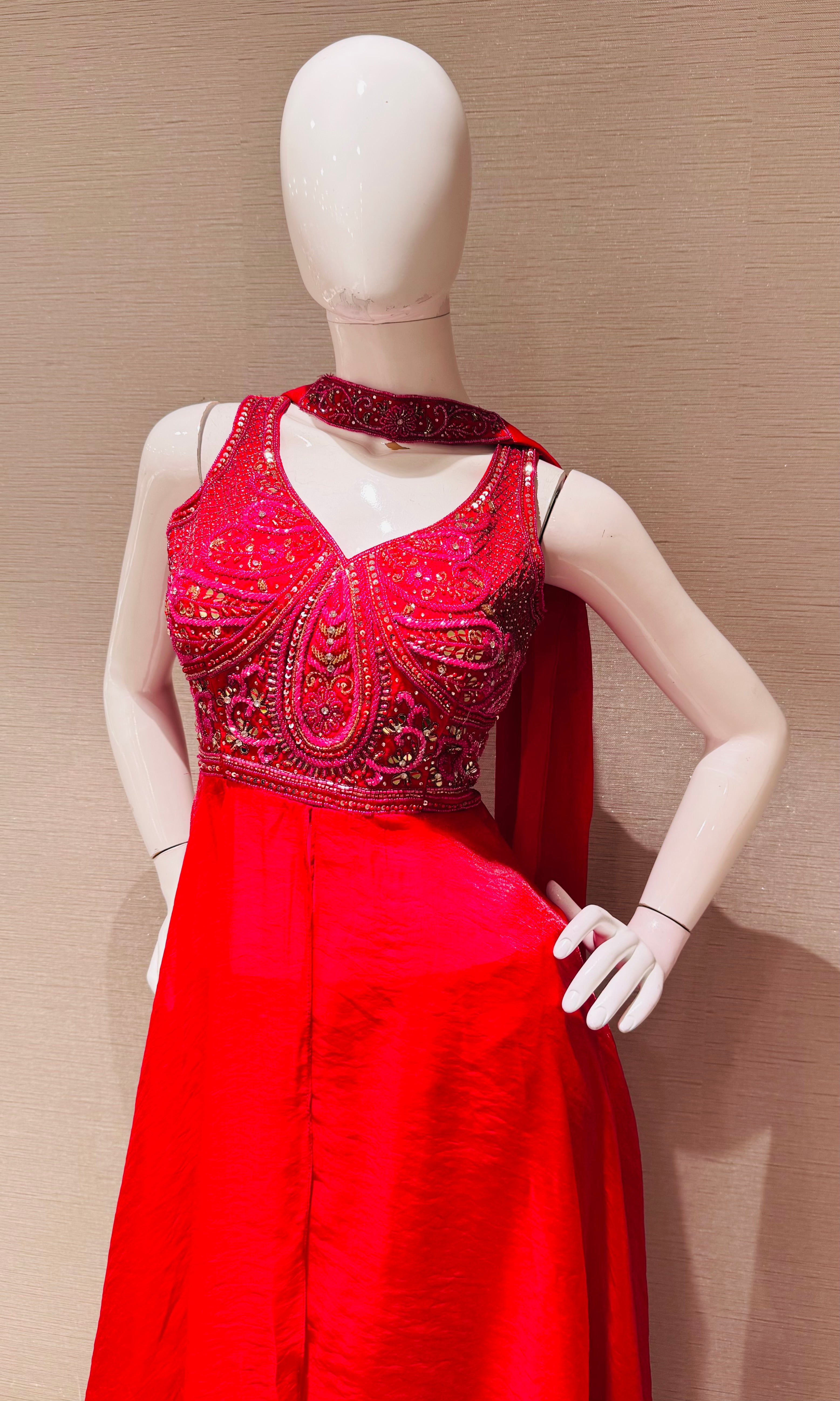 Rani Scarlet Embroidered Palazzo set