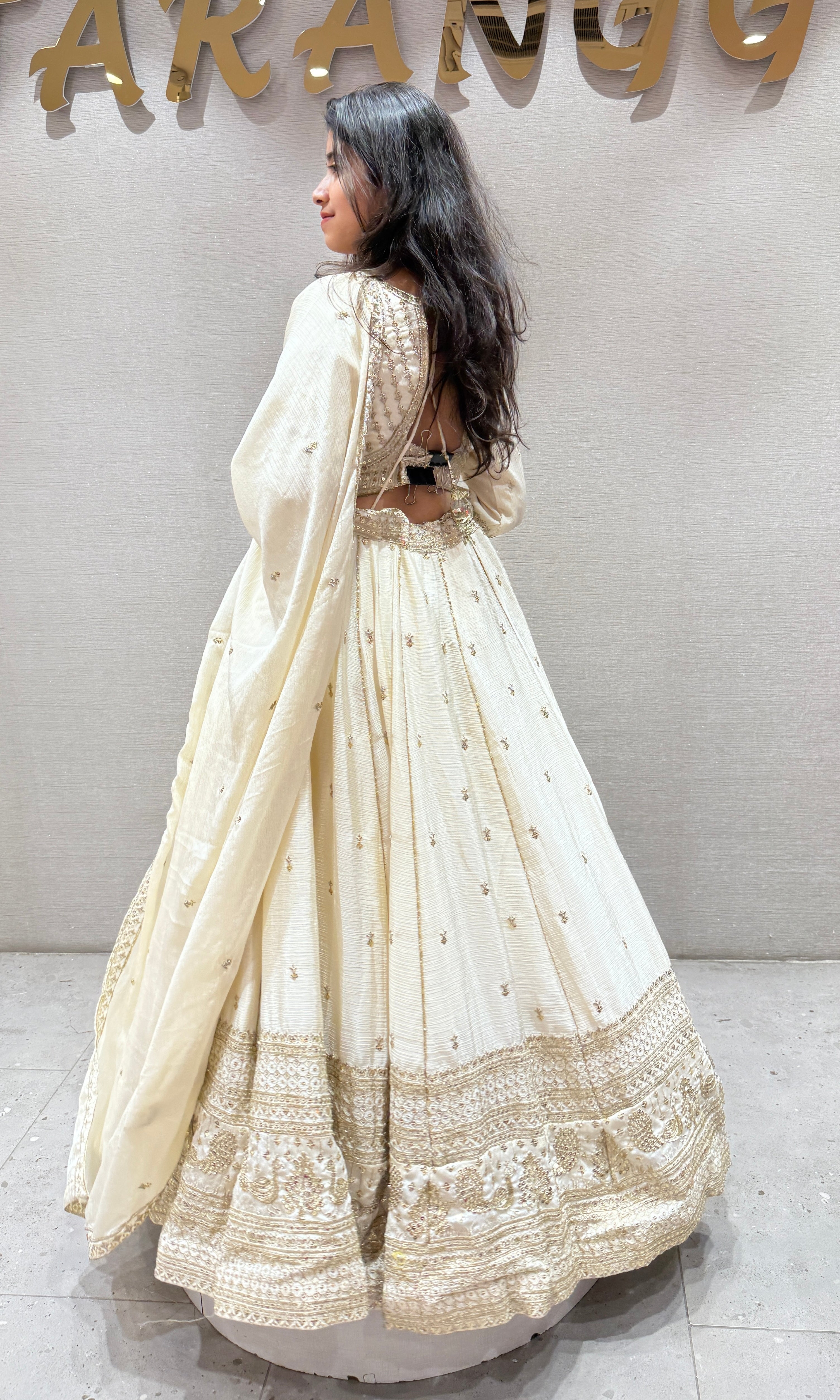 Cream Lehenga