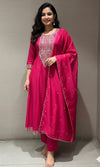 Rani pink EMBROIDERED kurta set