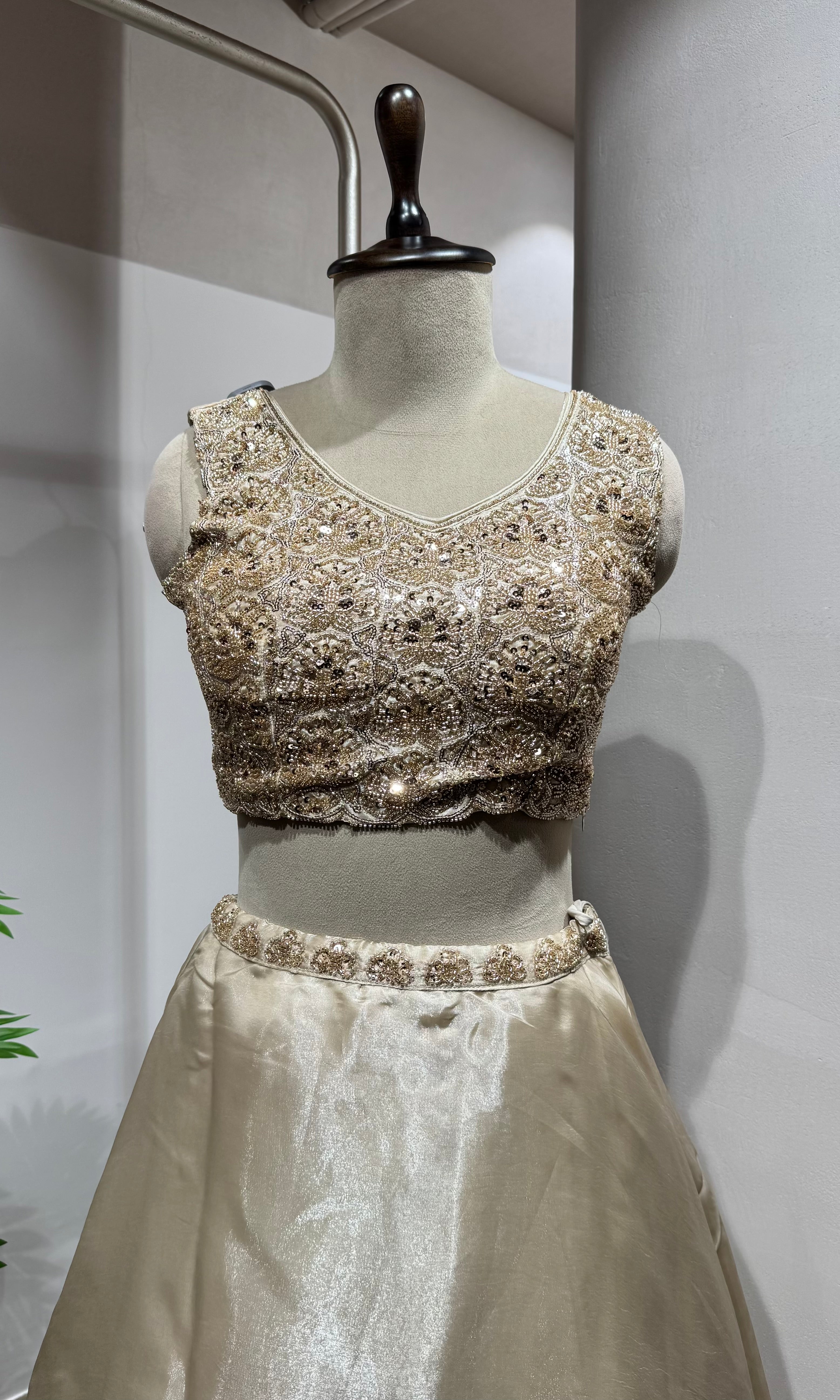 Bech Tissue Embroidered Jacket Lehenga Set
