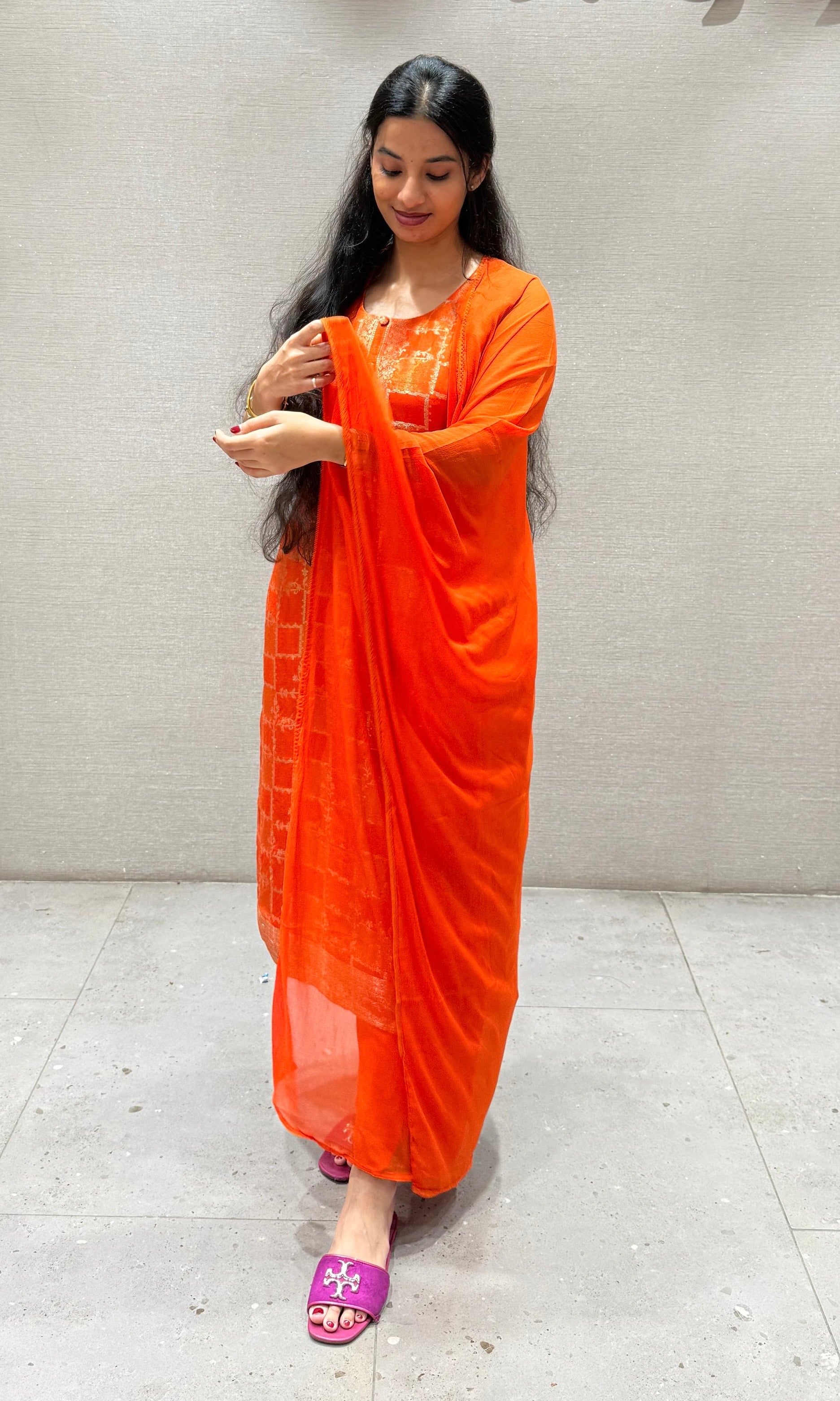 Orange kurta set