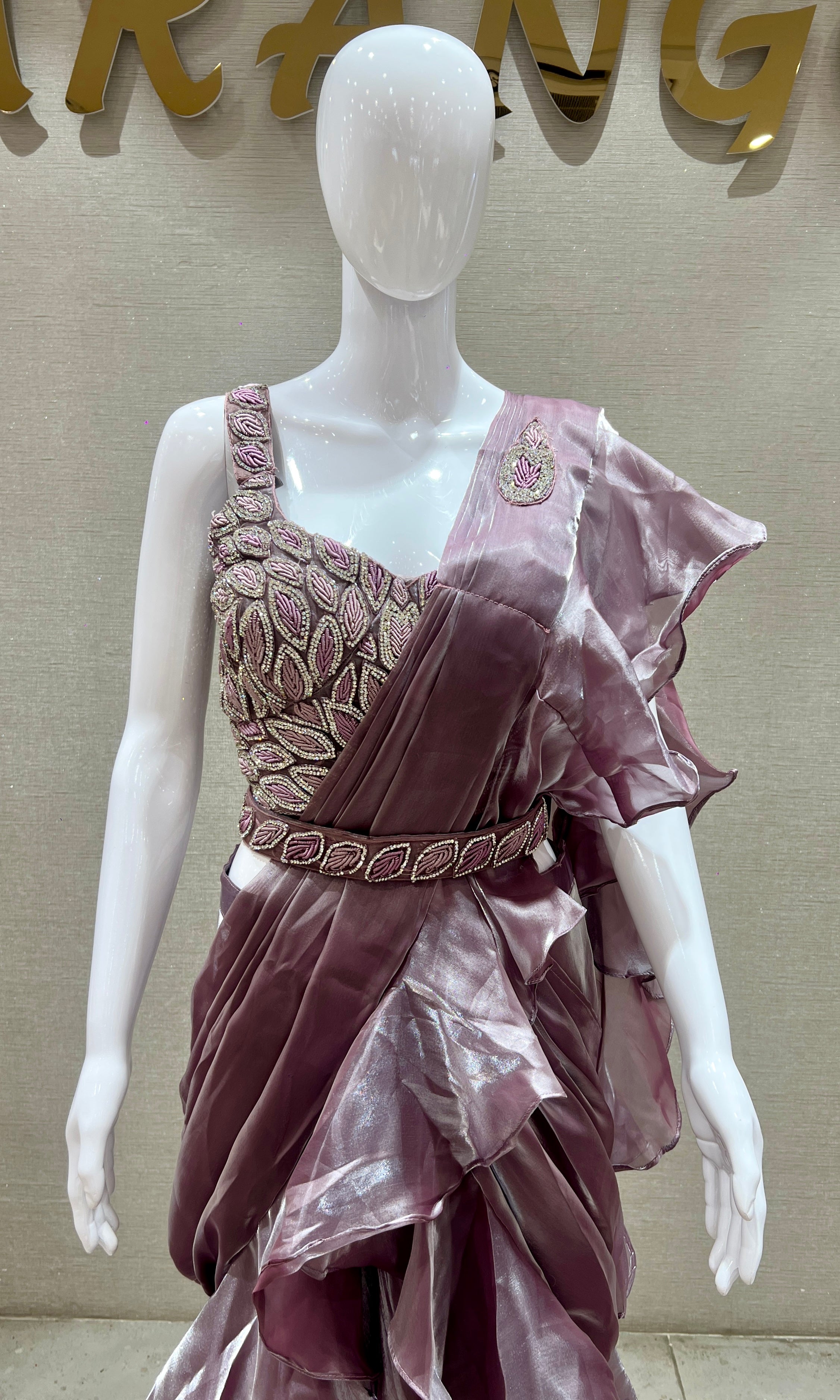 Light purple one minute saree