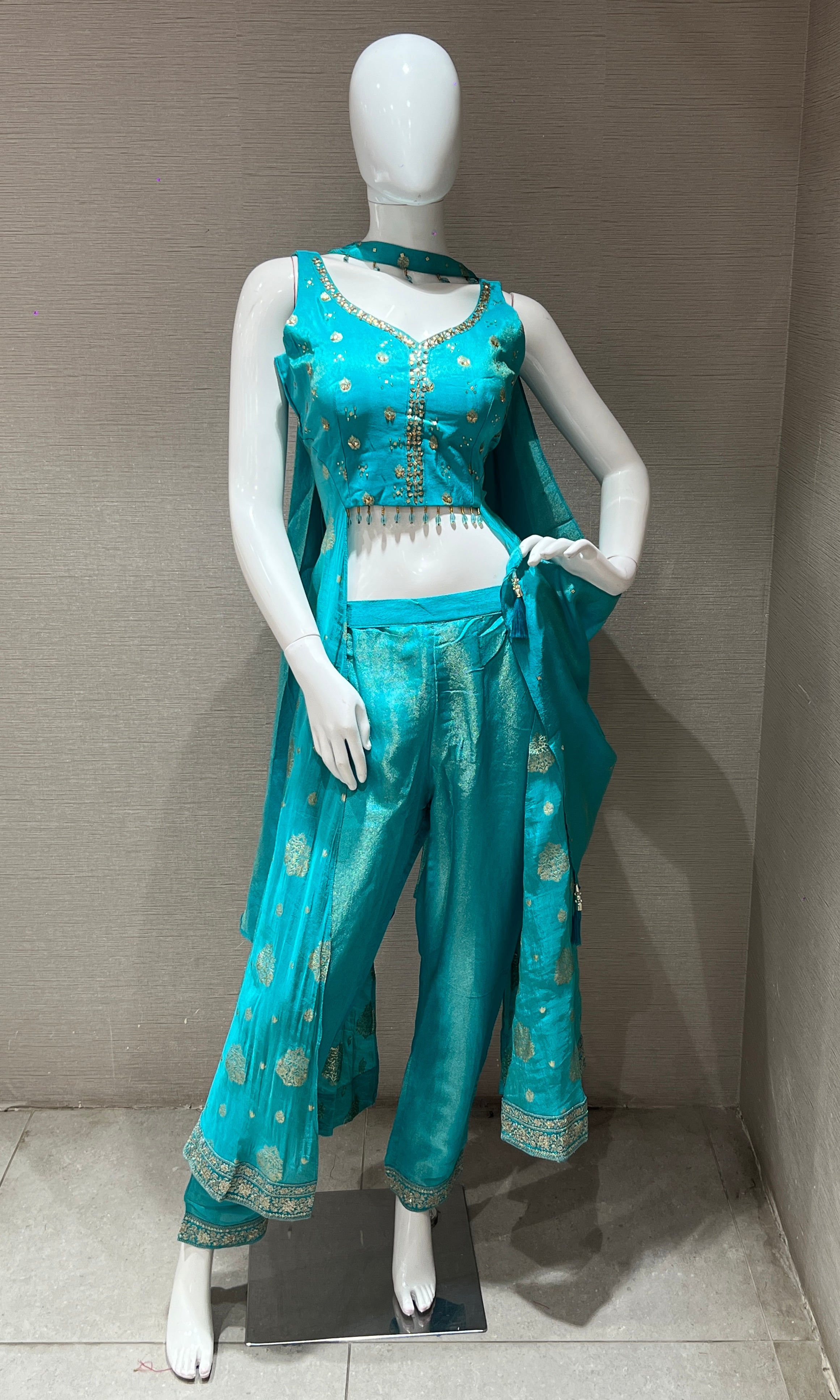 Sea blue Indo western