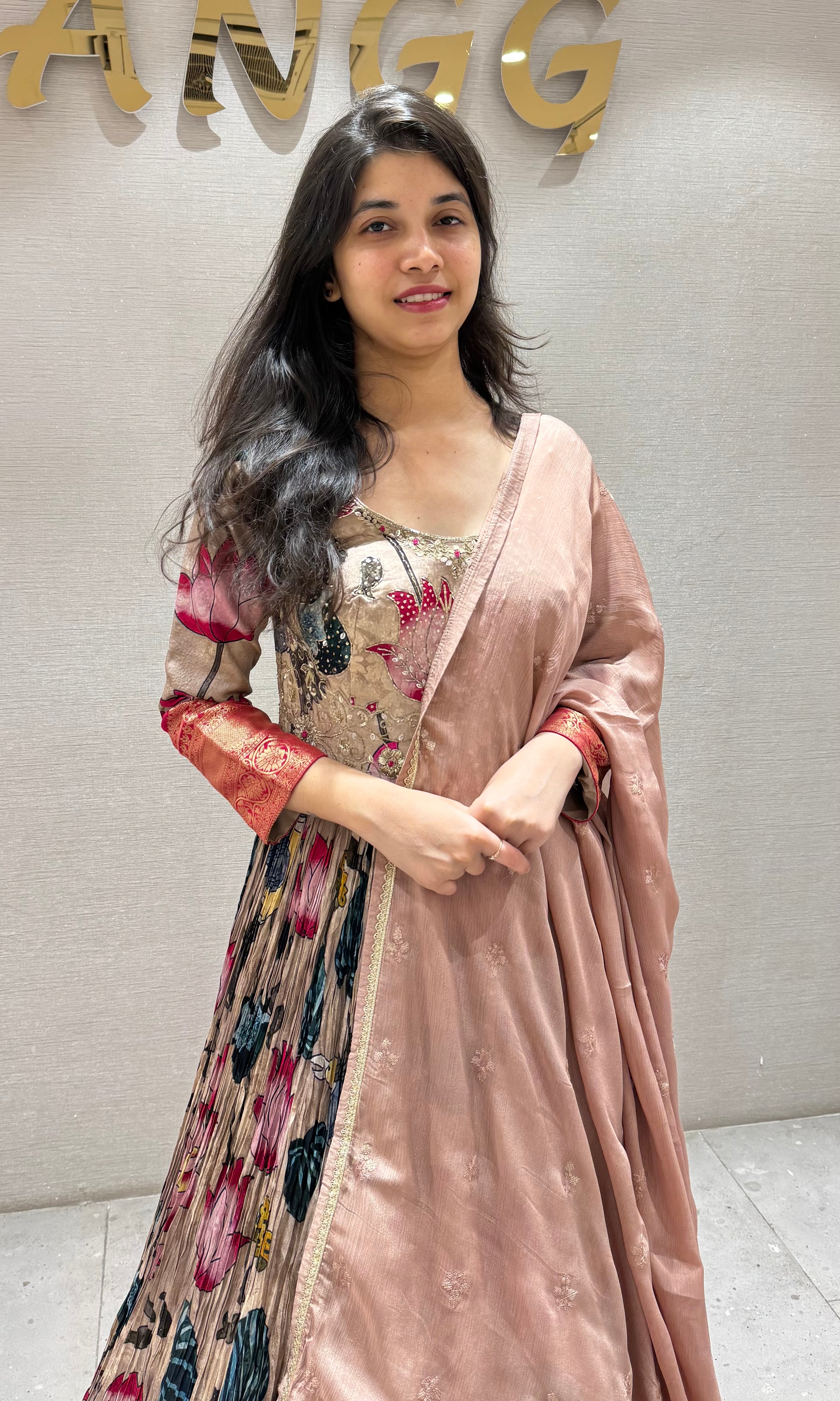 Multi FLORAL PRINTED ANARKALI SET