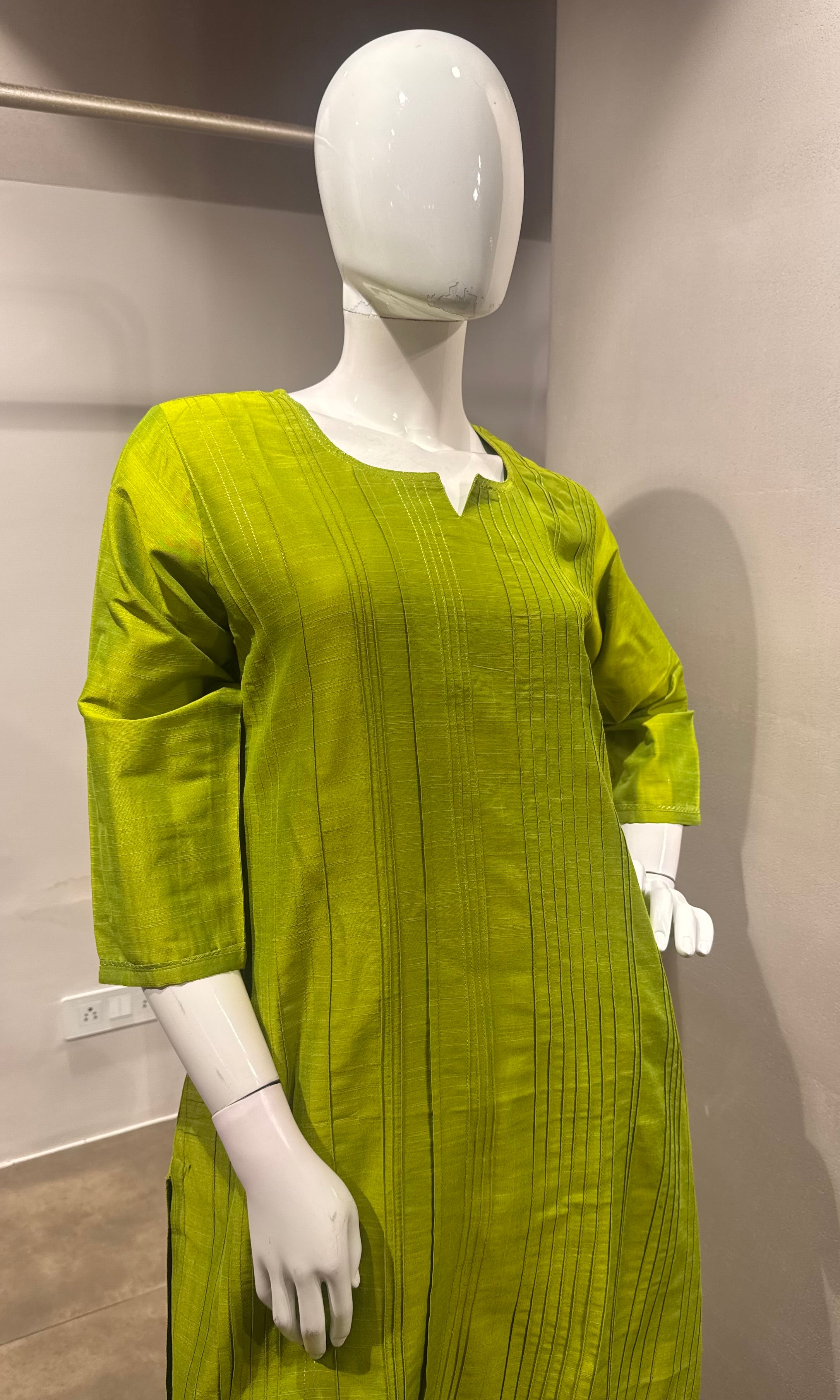 Green Silk Blend Straight Kurta Pant Set with Dupatta