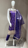 Purple and Gold Embroidered kurta set