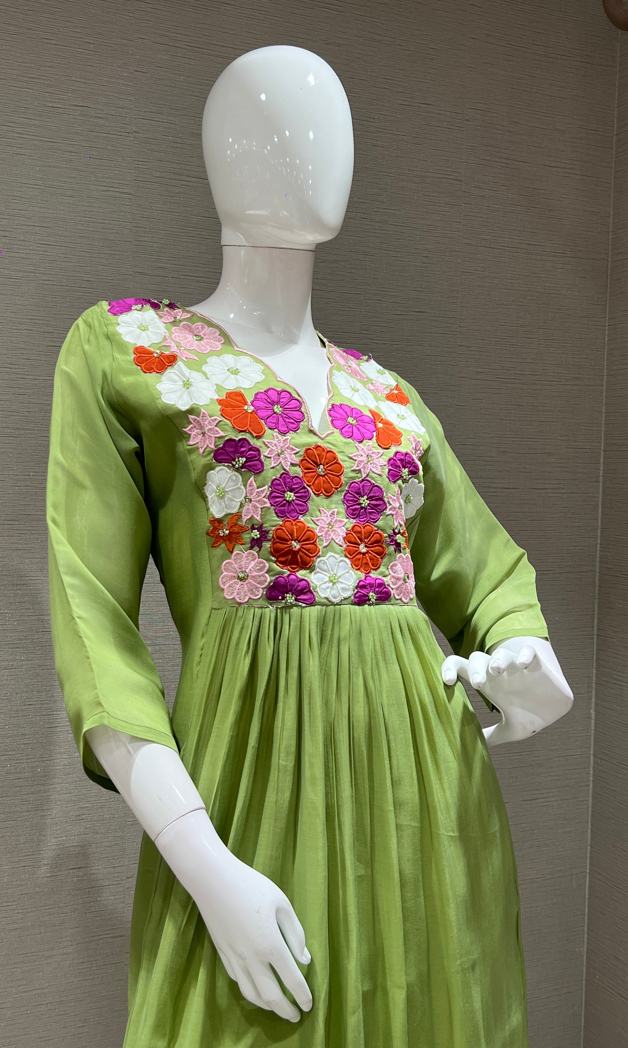 Green Floral KURTA SET