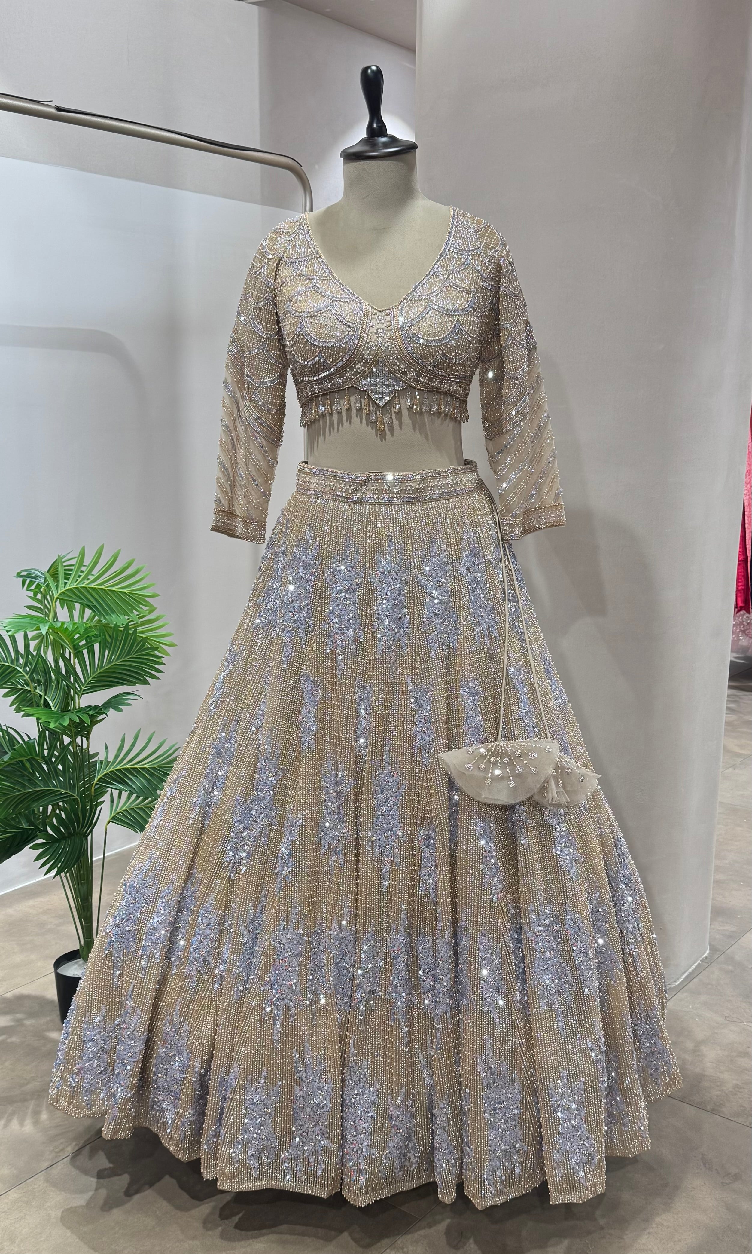 BLUE INTRICATE EMBROIDERED LEHENGA