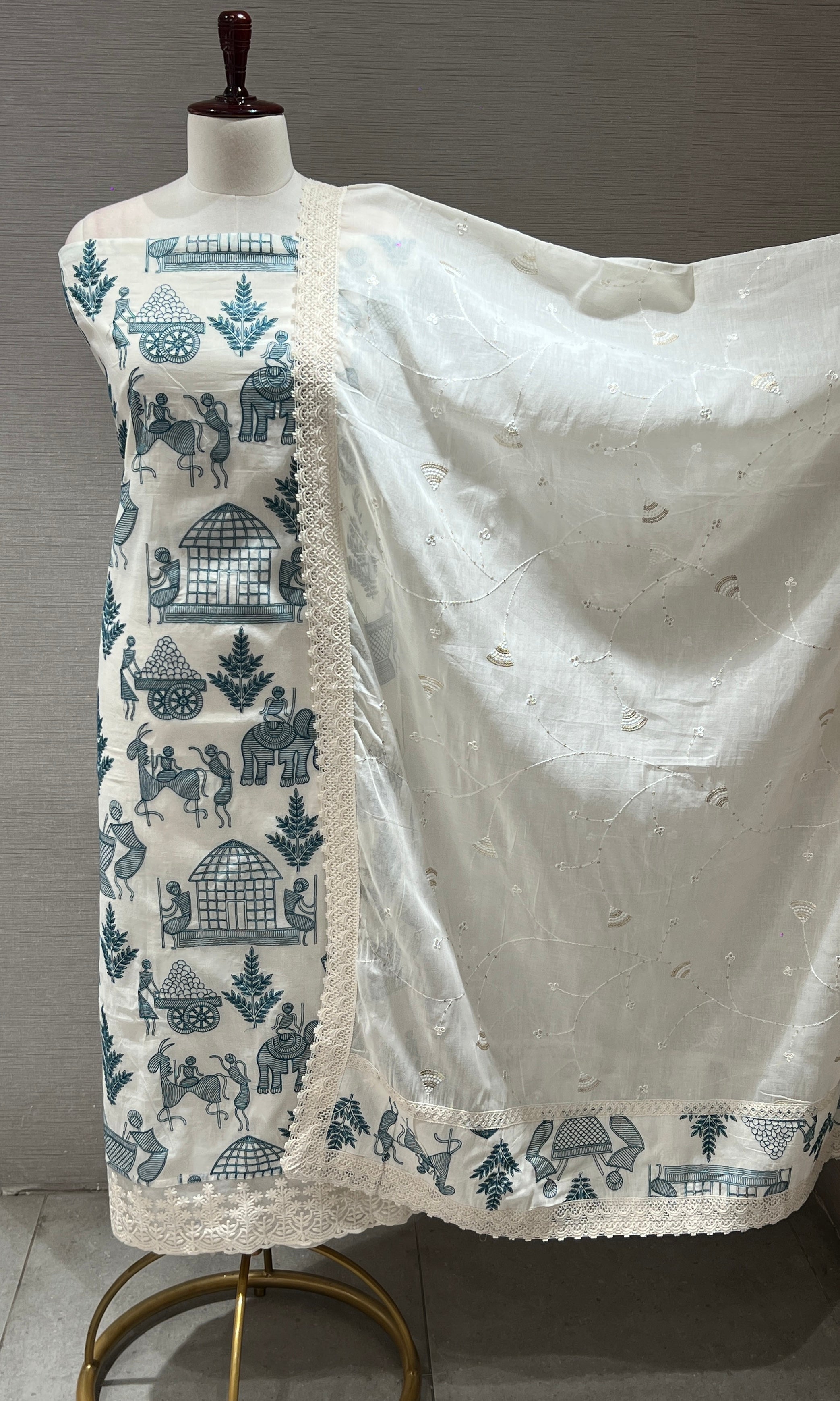 Blue dress material