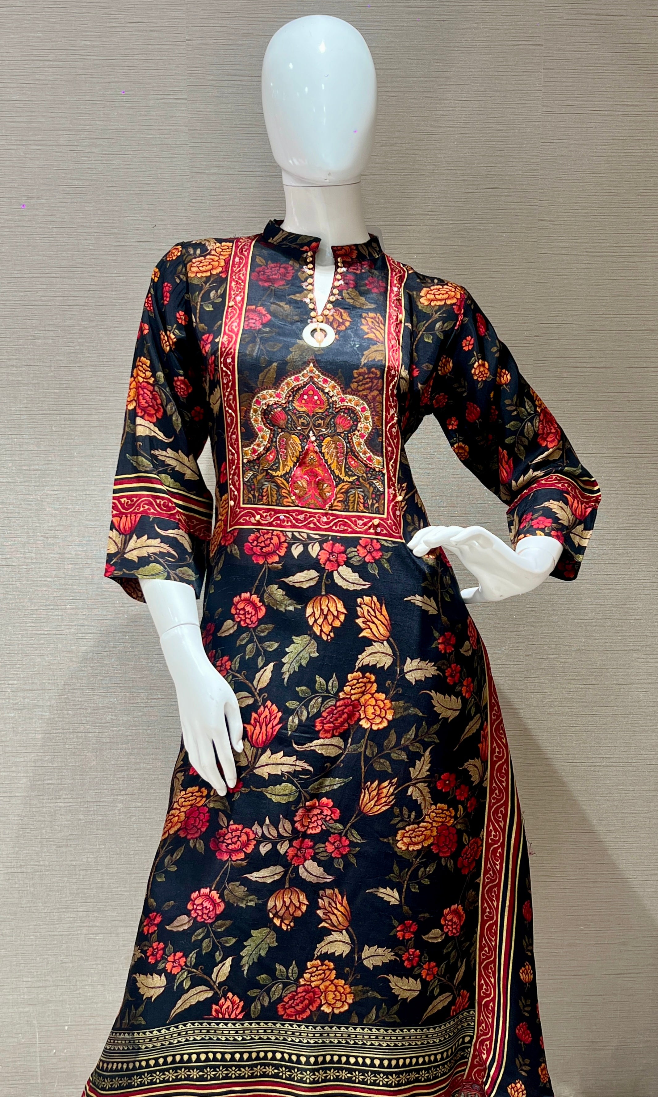 Black kurta set with palazzo pant