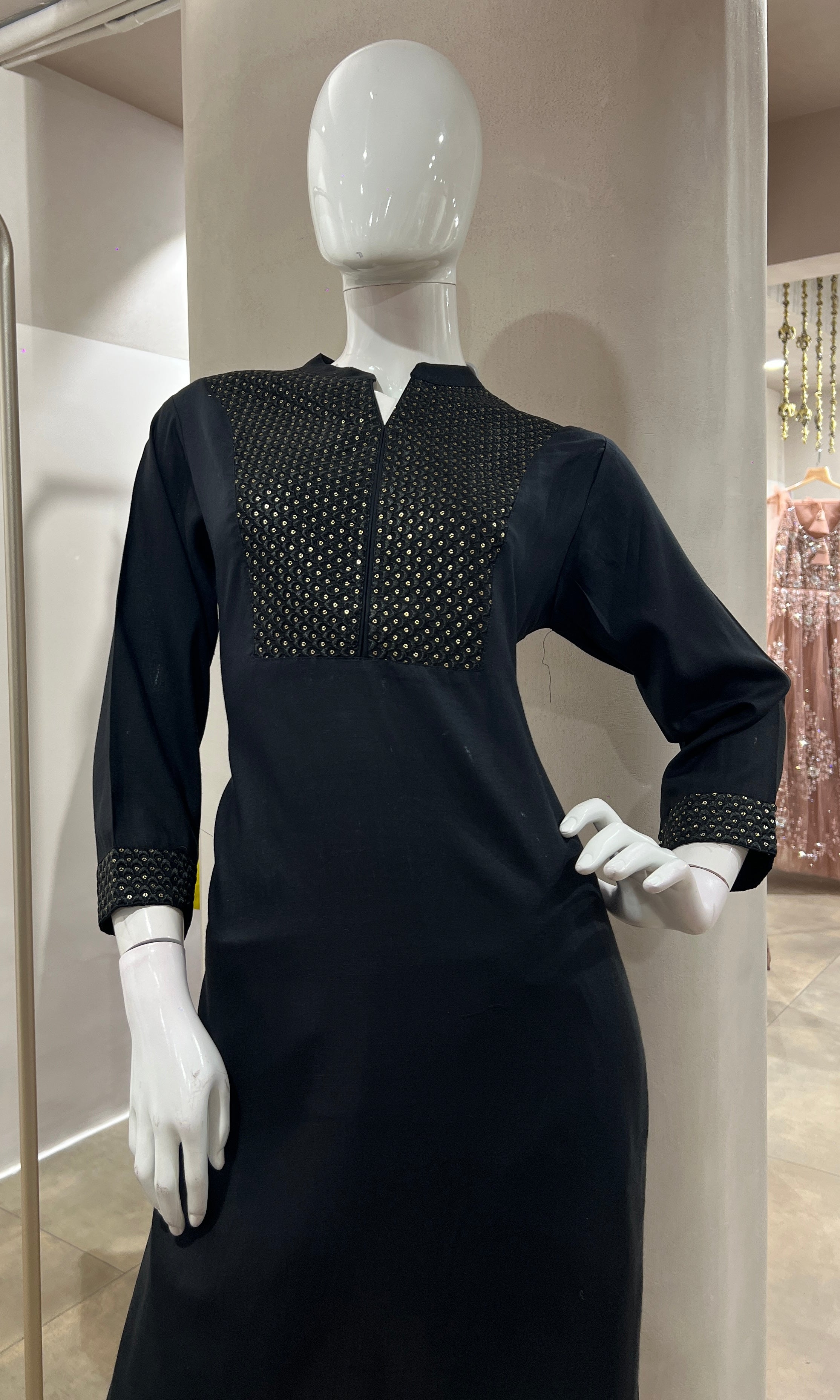 BLACK ETHNIC KURTI TOP