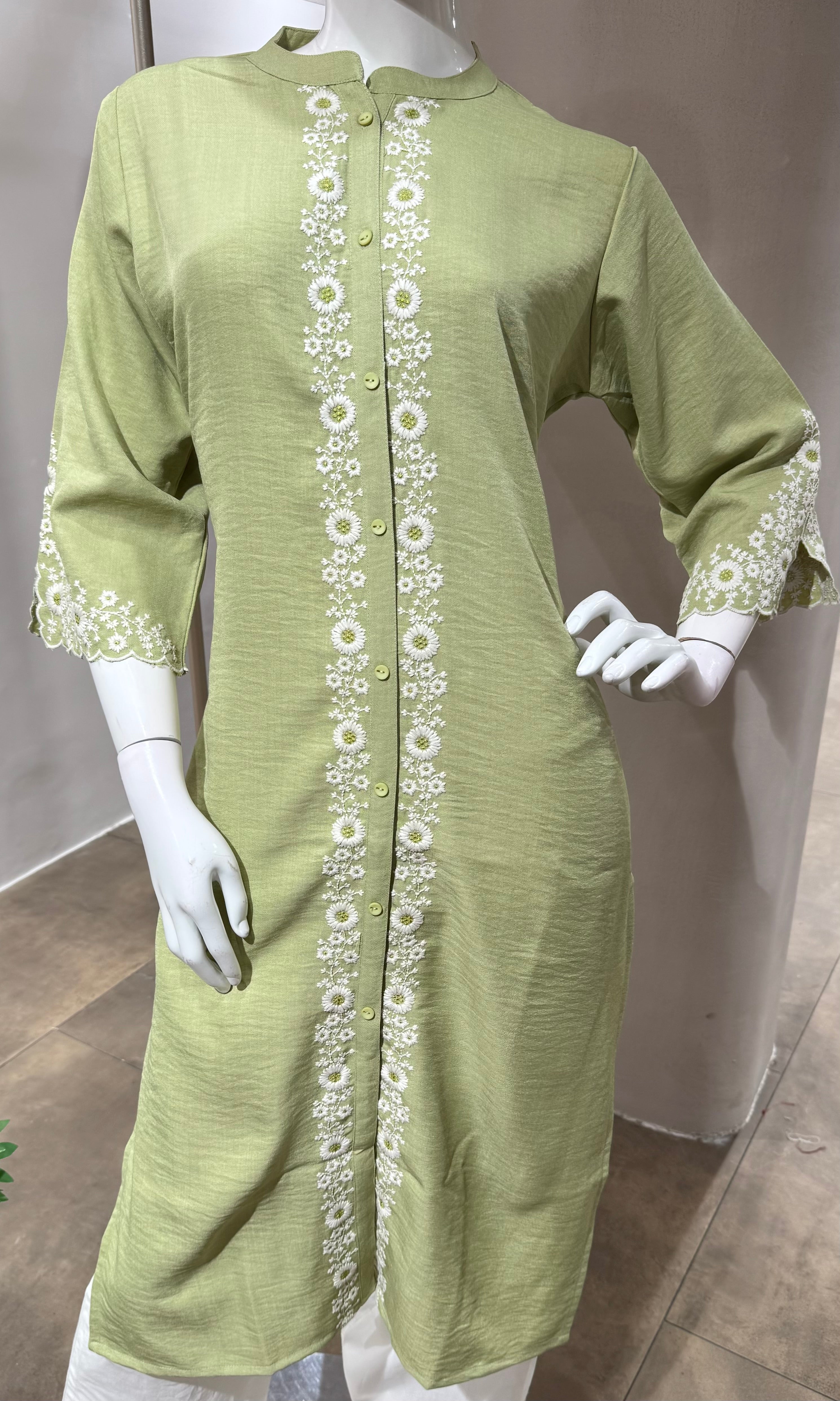 GREEN ETHNIC KURTI TOP