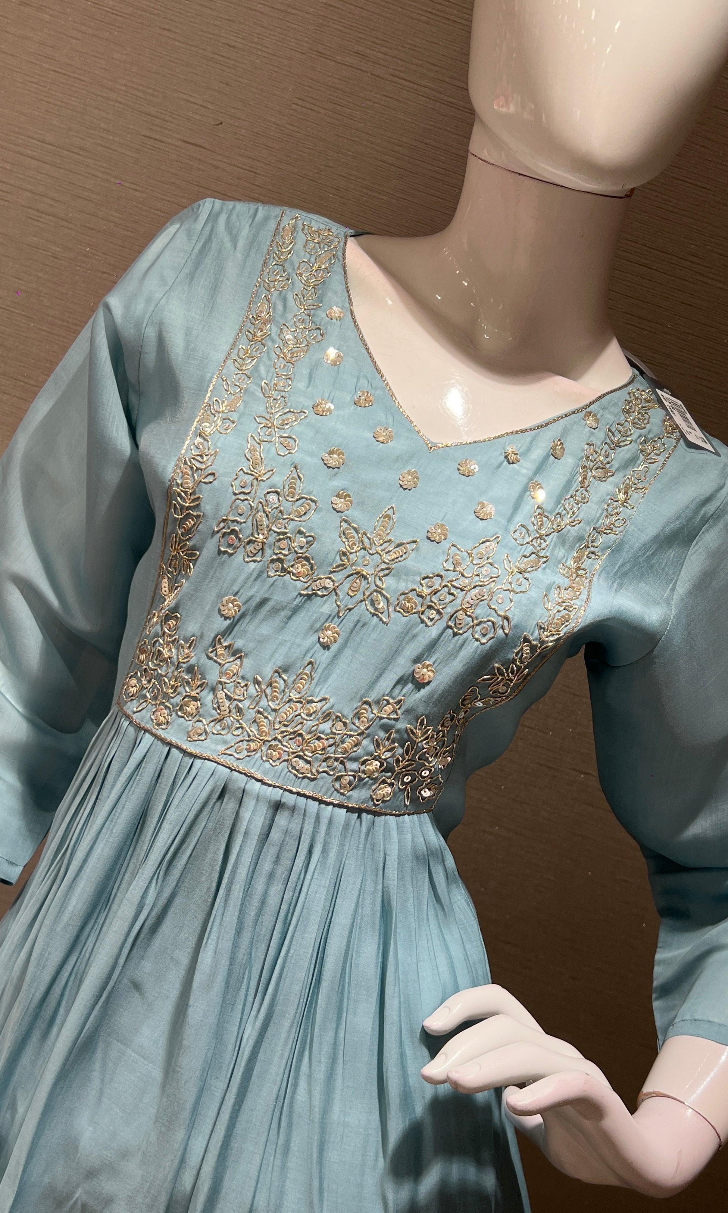 Light blue MUL CHANDERI kurta set