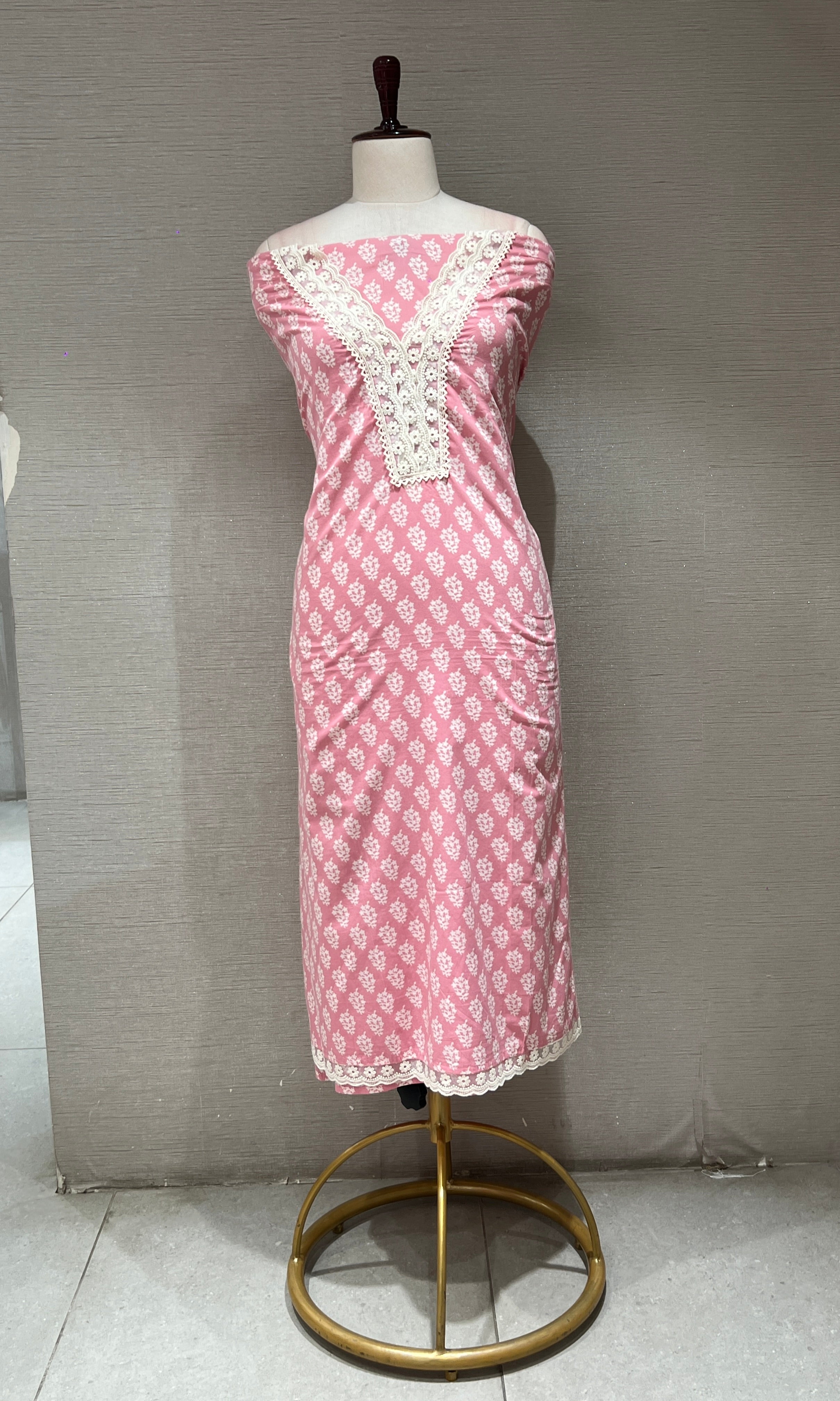 Onion pink dress material