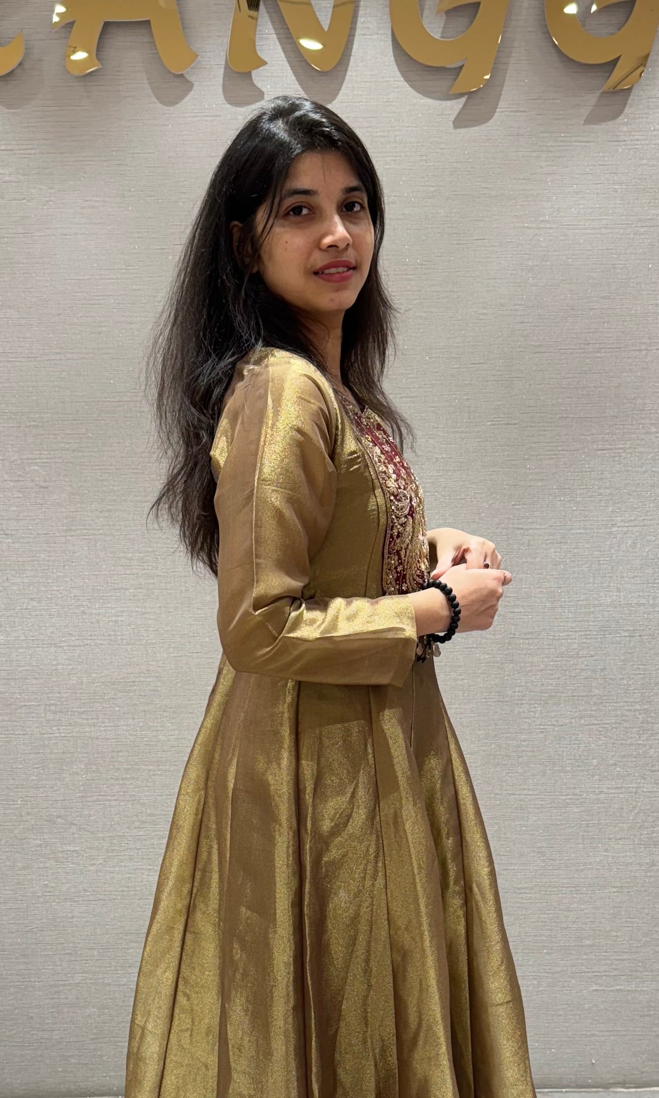 Maroon AND GOLDEN EMBROIDERED ANARKALI