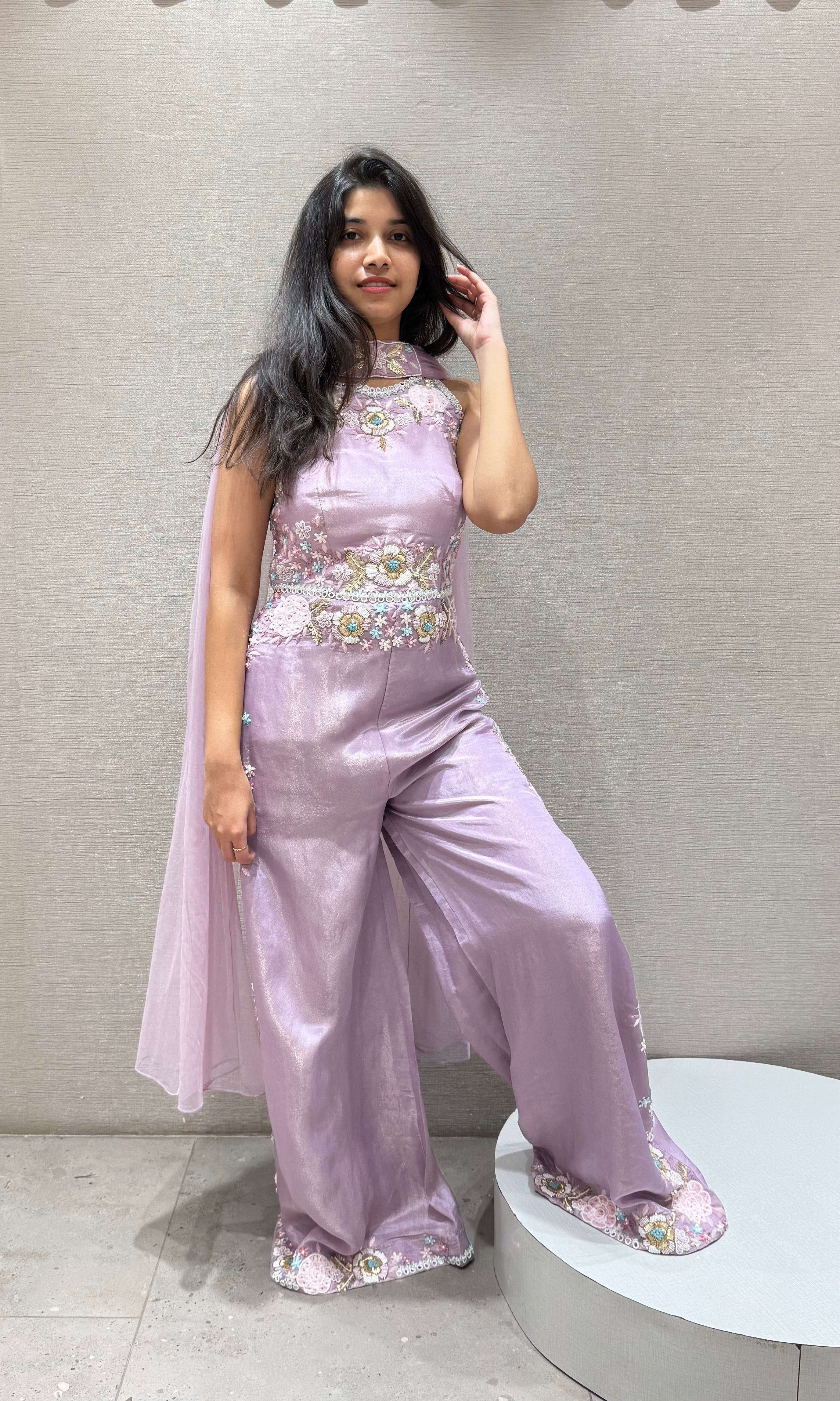 Lilac Embellished Jumpsuit