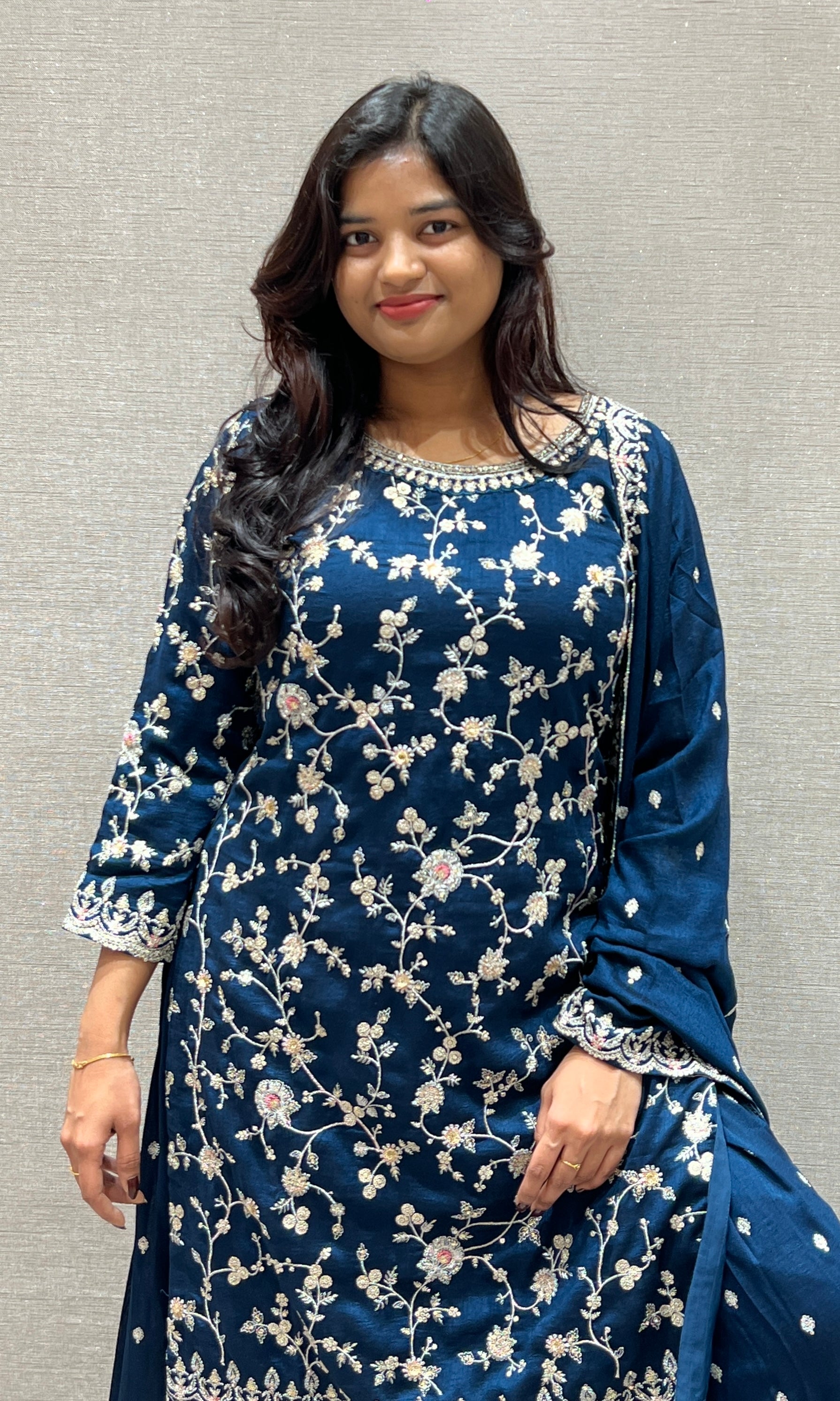 Royal Blue Elegance Sharara Set