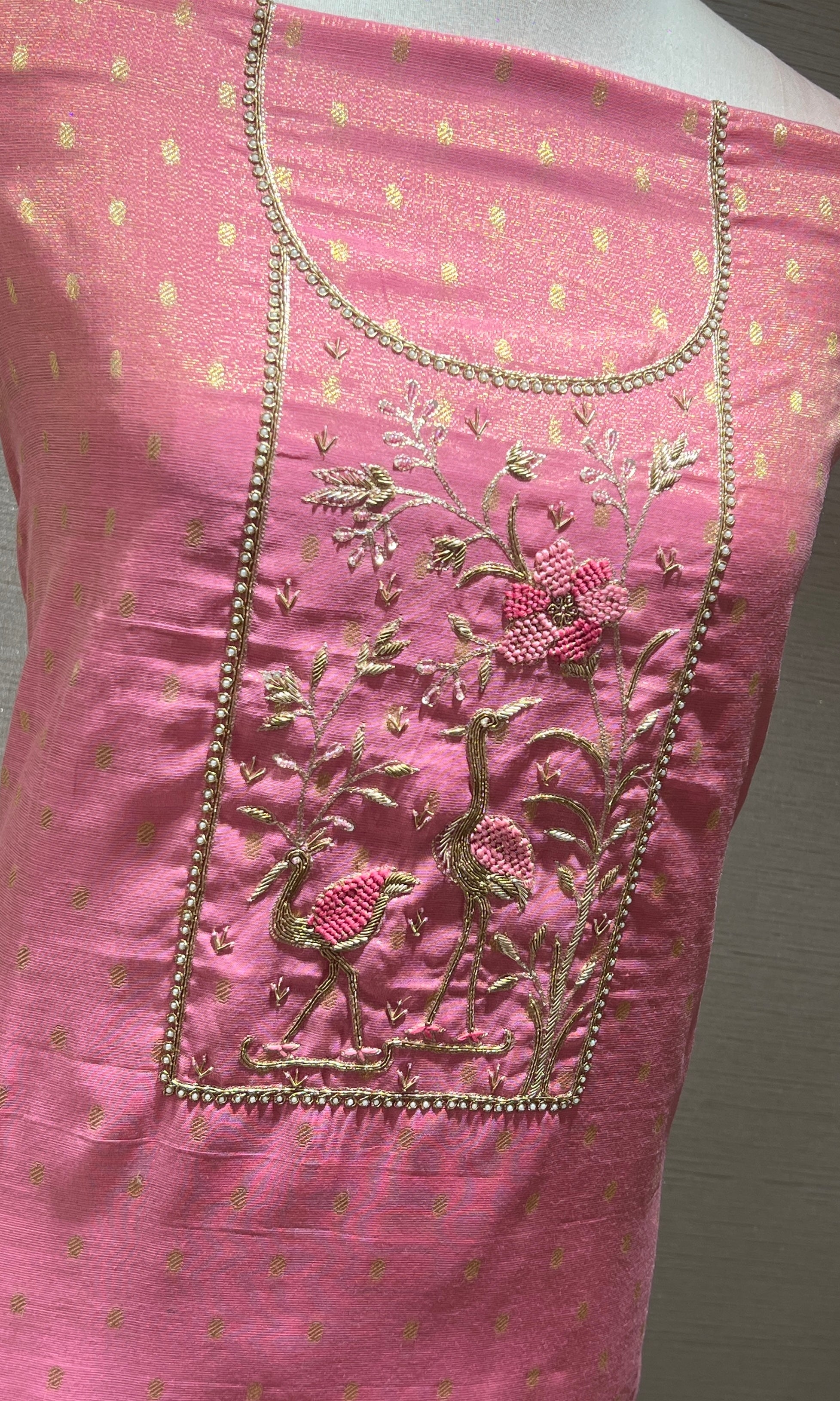 Pink dress material
