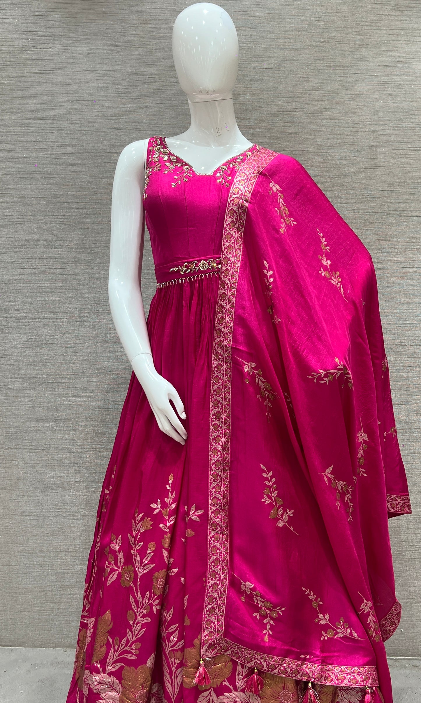 🌺Pink Anarkali long frock🌺