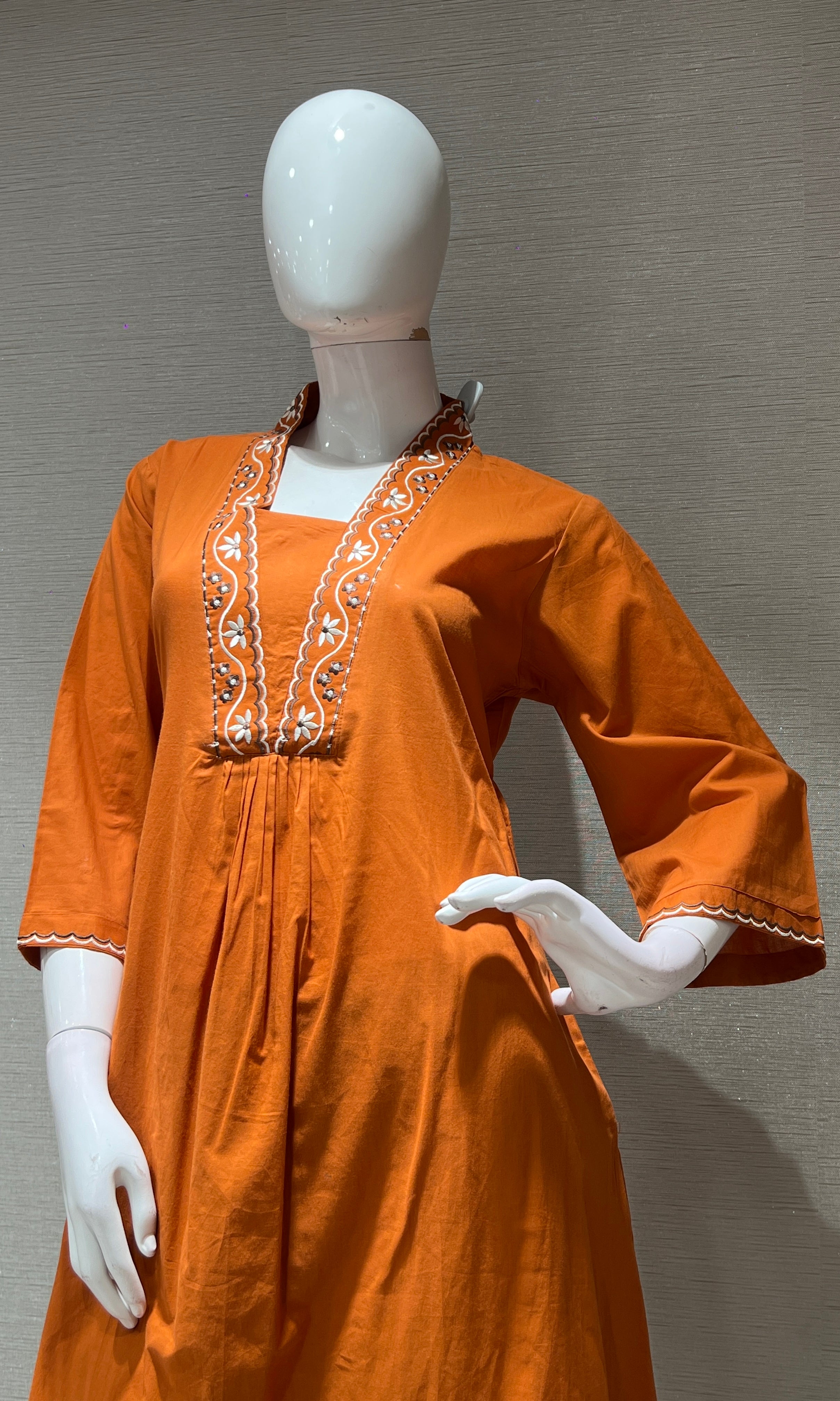 Rust EMBROIDERED kurta set