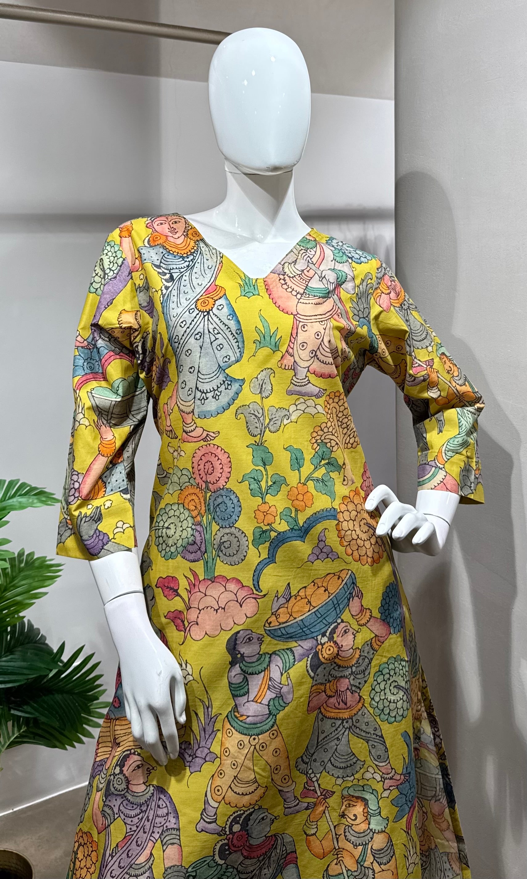 Mehandi green printed kurti with bottom