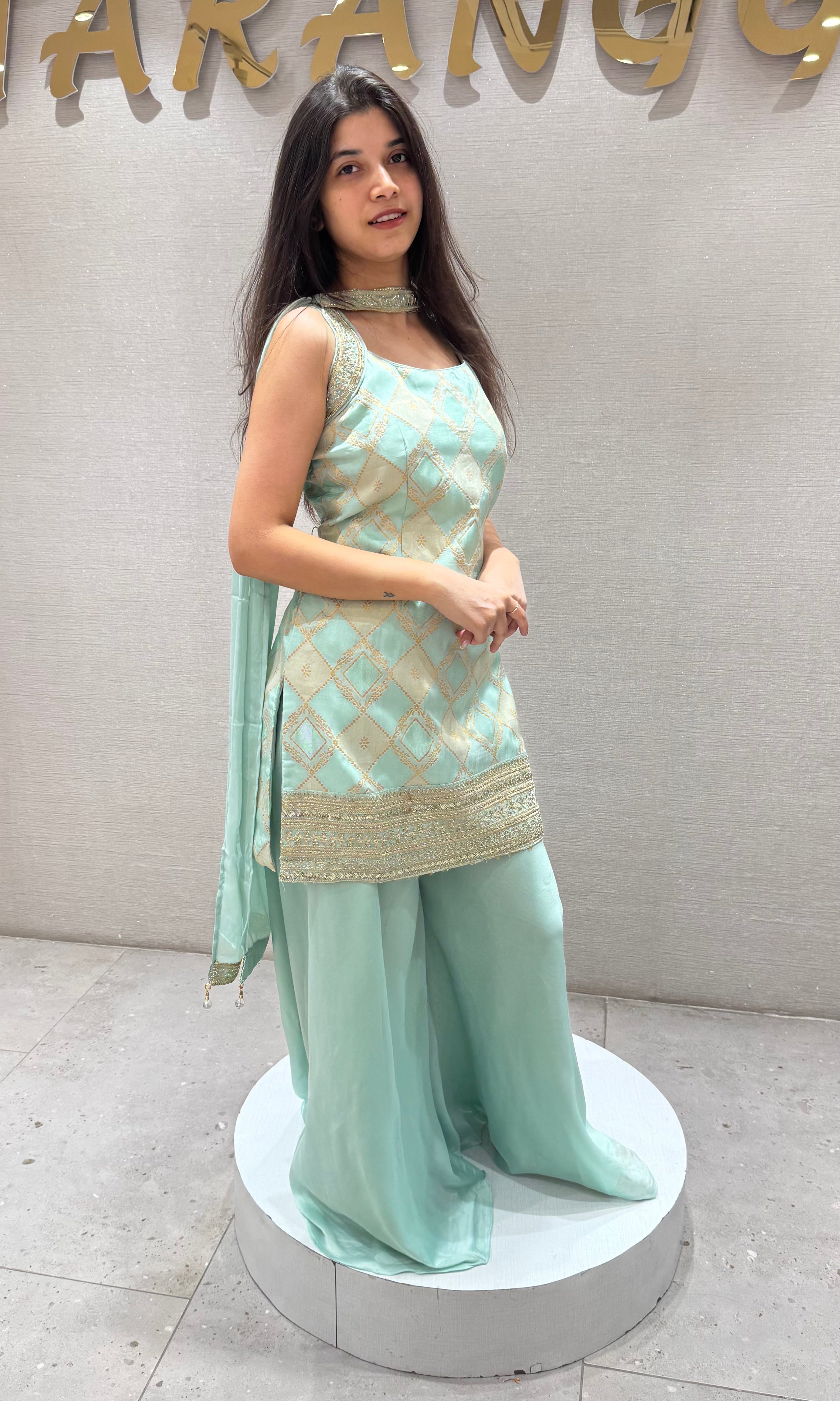 SEA Green Georgette Sharara Suit