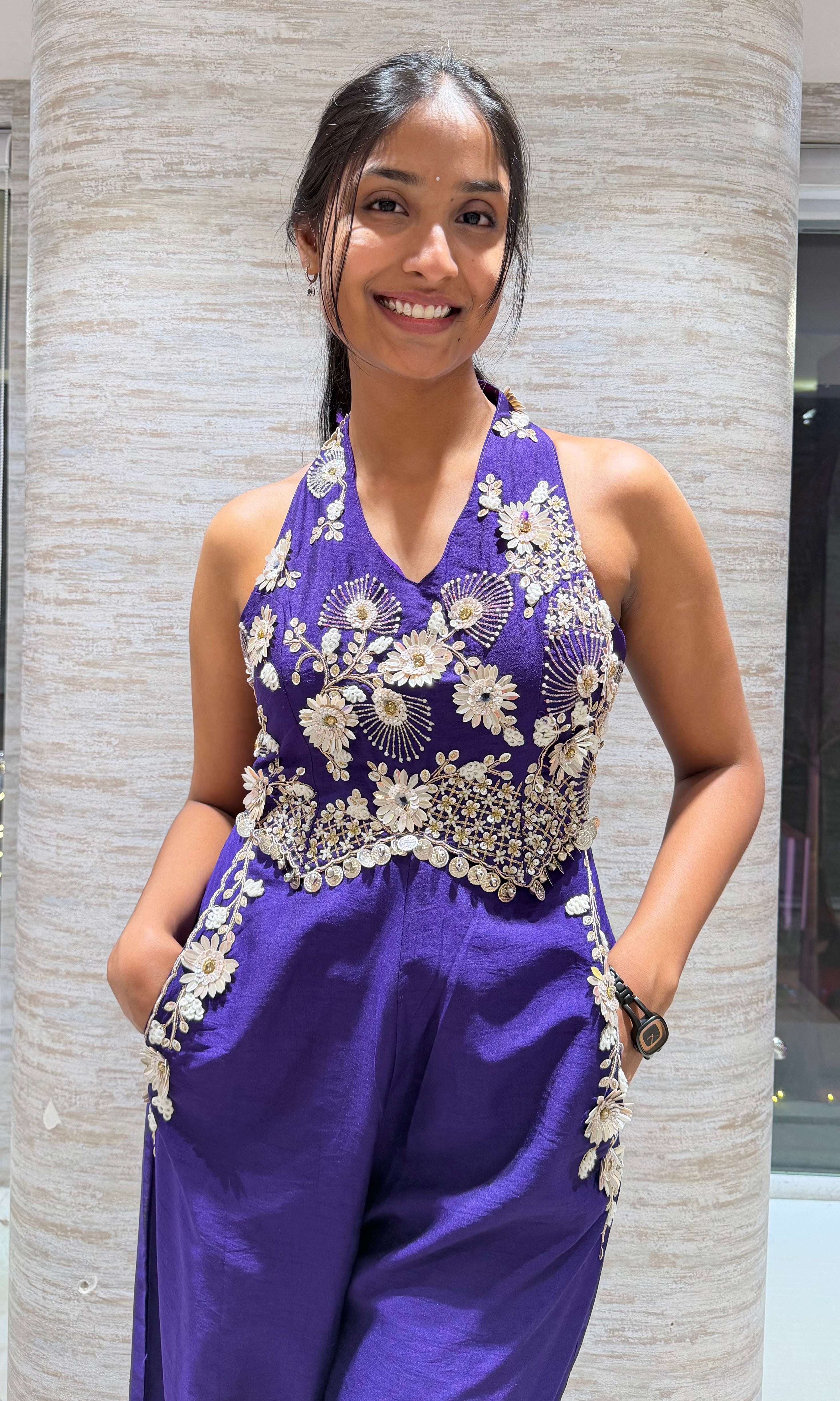 Purple floral Jumpsuit