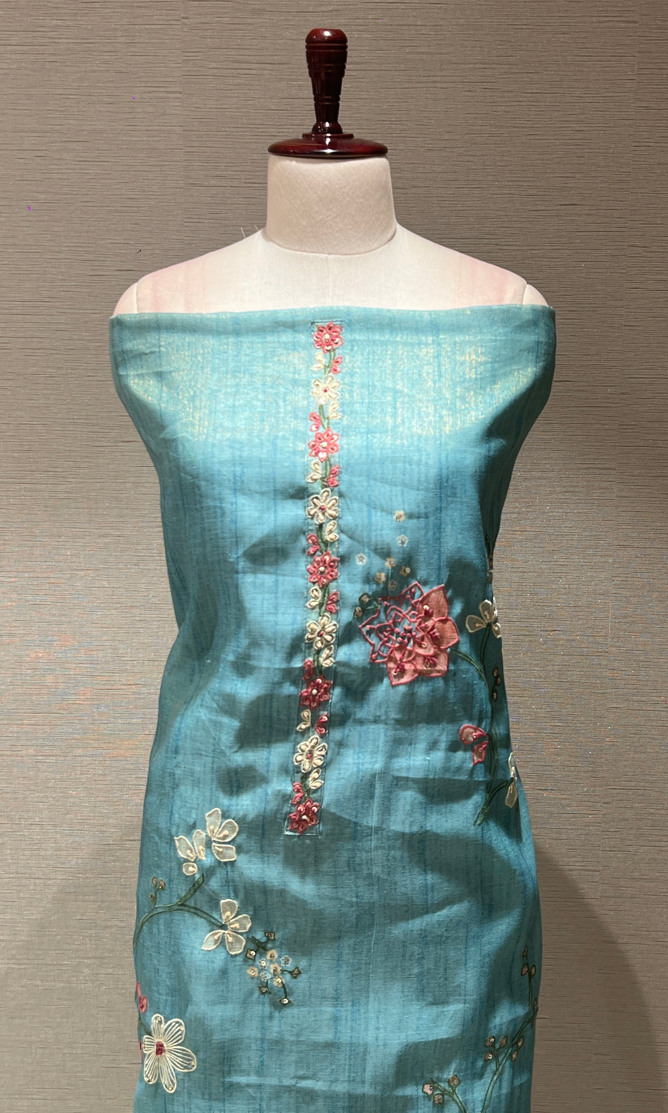 Light blue dress material