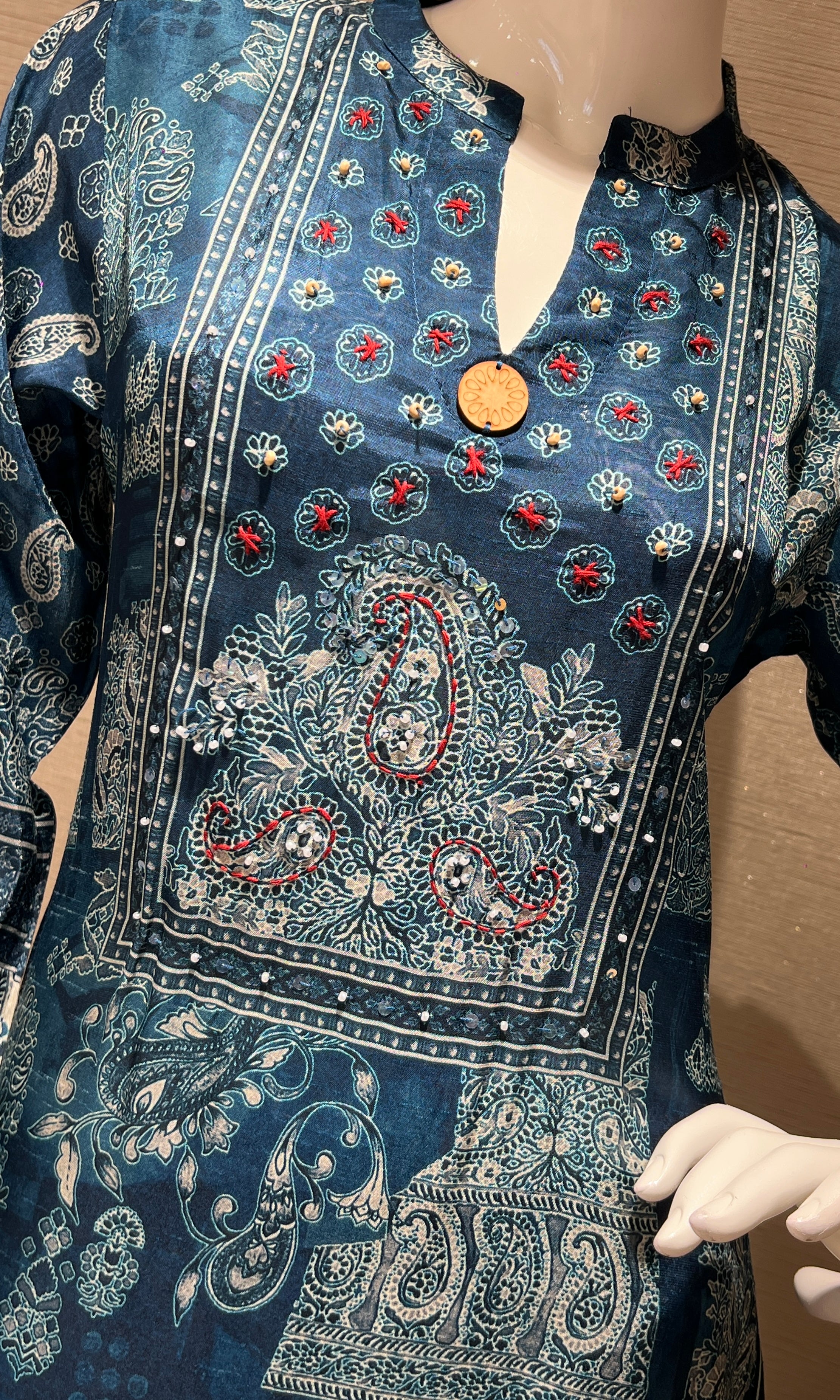sea Blue kurta set with palazzo pants