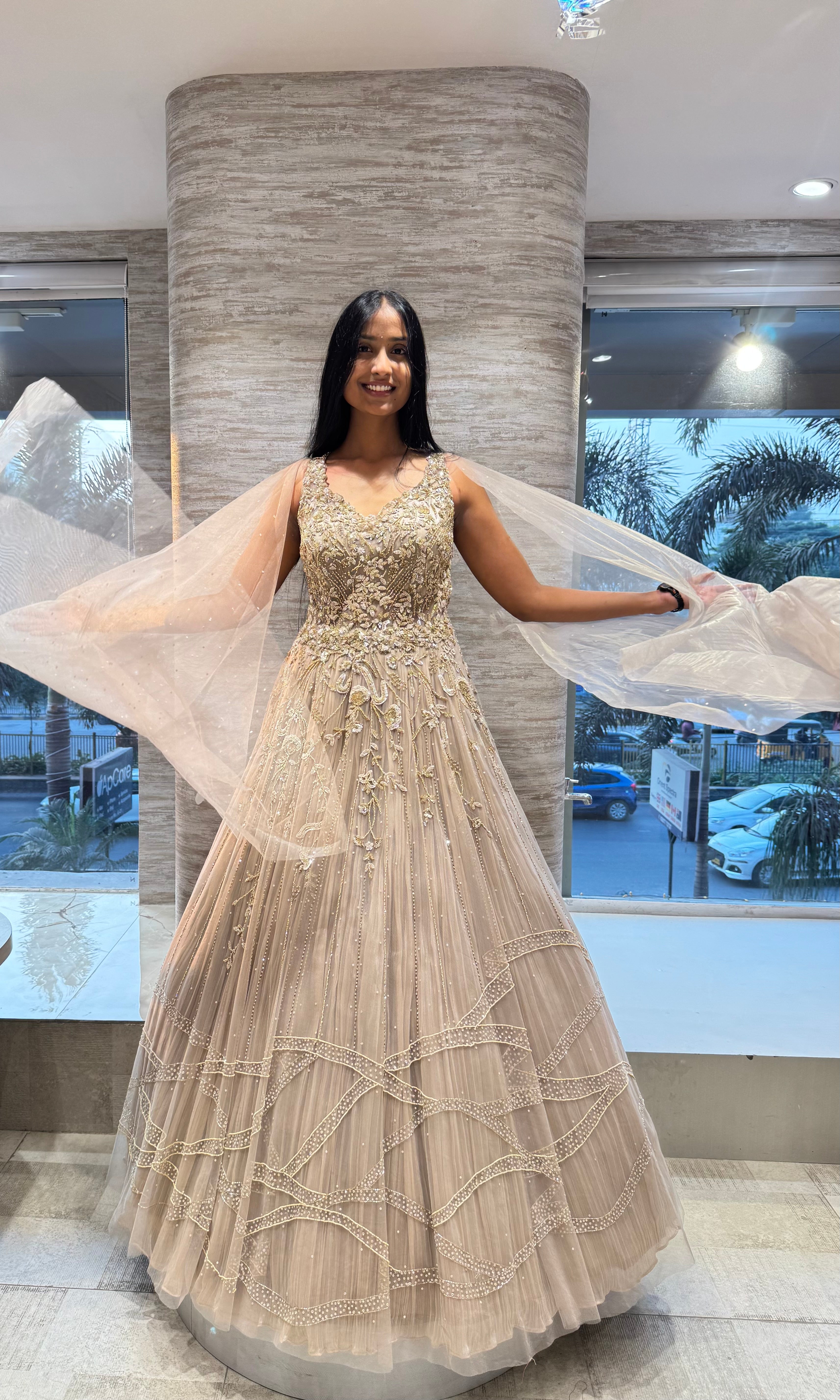 Moee GOLD EMBROIDERED GOWN