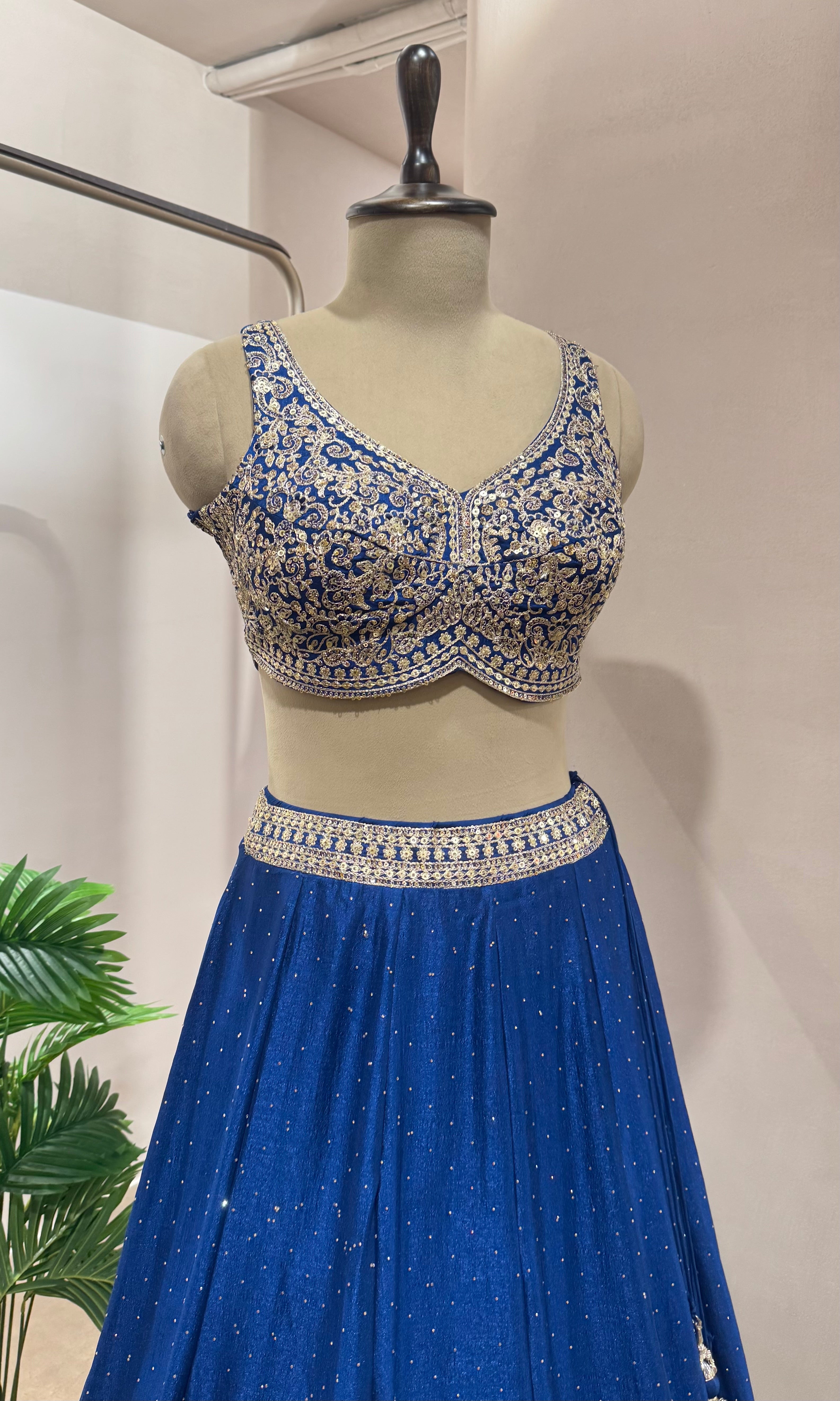 Blue lehenga WITH EMBROIDERY BLOUSE