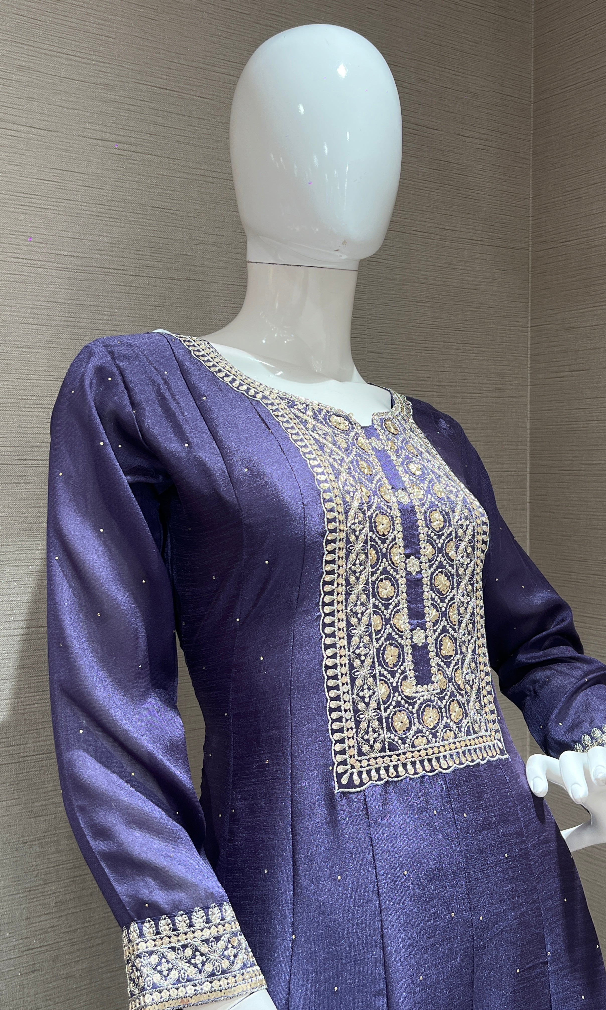 Purple Graceful Anarkali Kurta Set with Dupatta