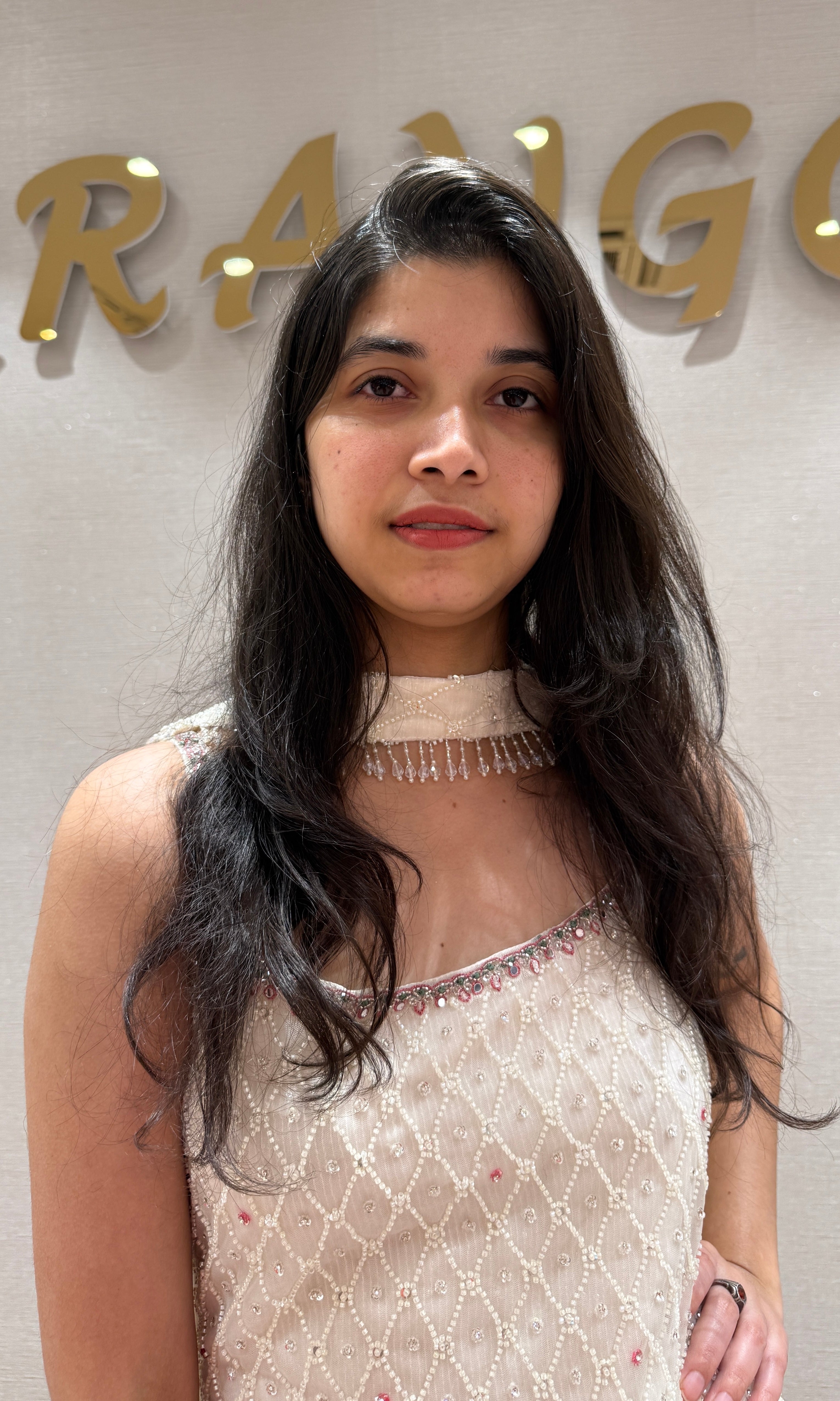 Cream Floral Embroidered Sharara Set