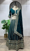 Green Georgette Embroidery Lehenga set