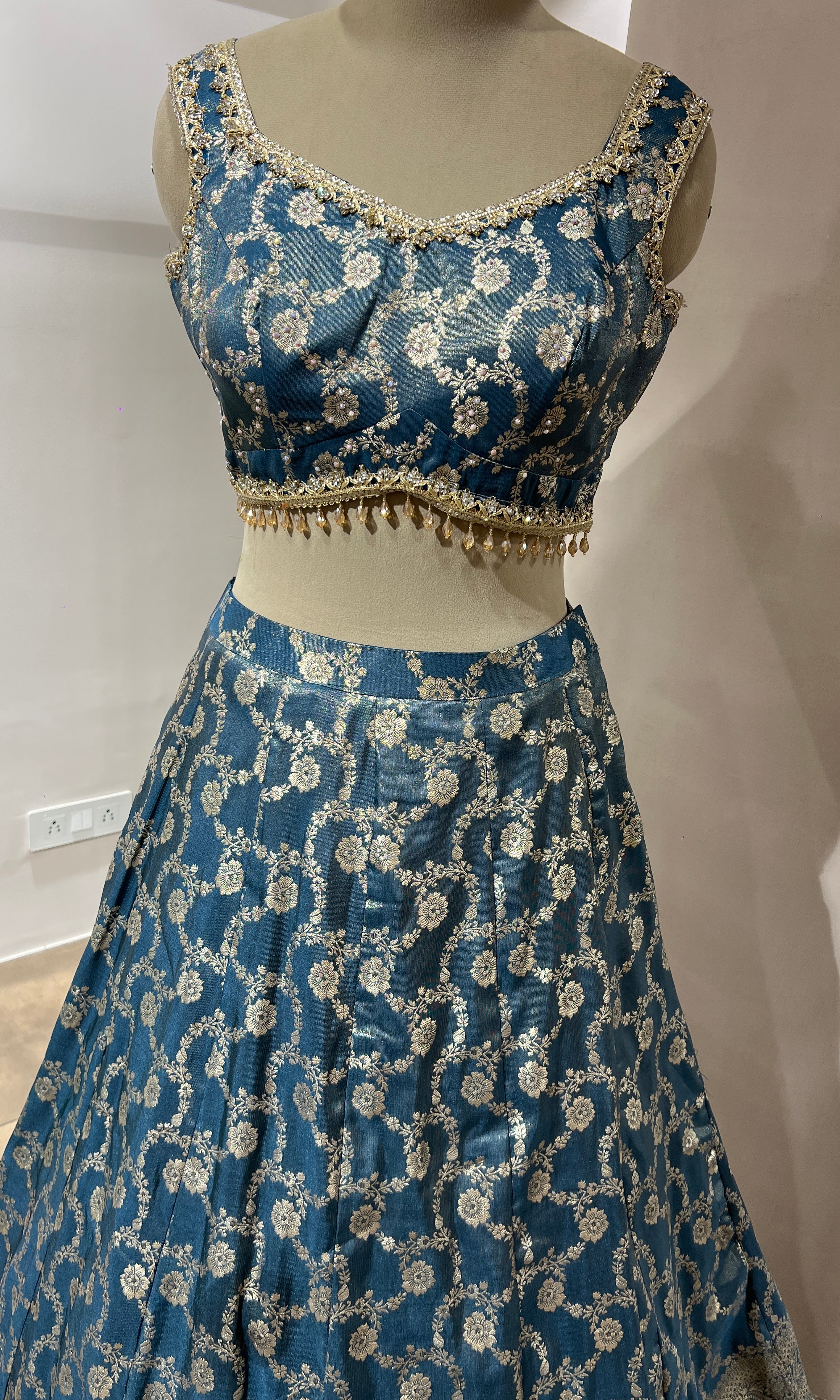 BLUE EMBROIDERED LEHENGA