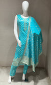Sea Blue Banarasi EMBROIDERED Kurta Set