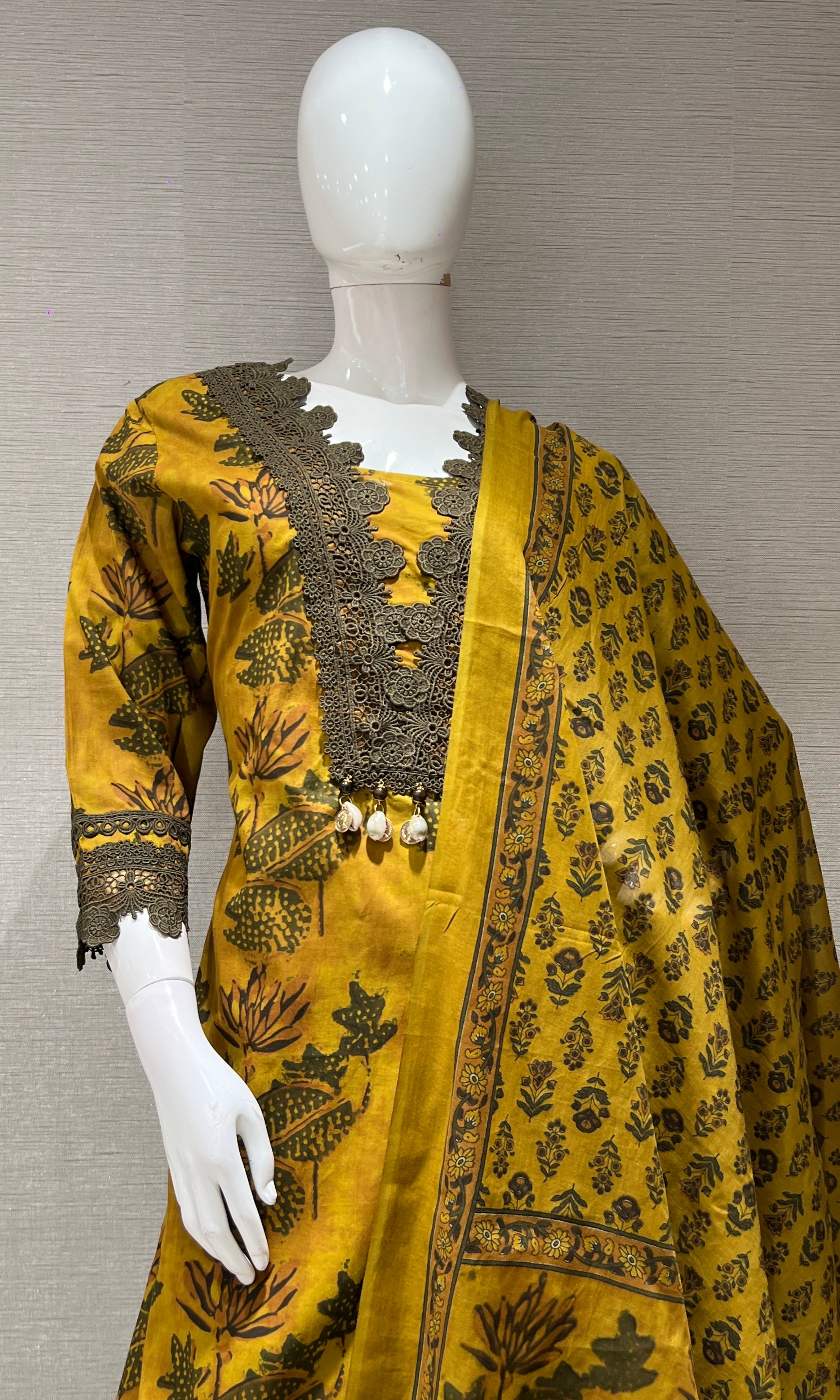 GREY floral printed ethnic KURTAS ET