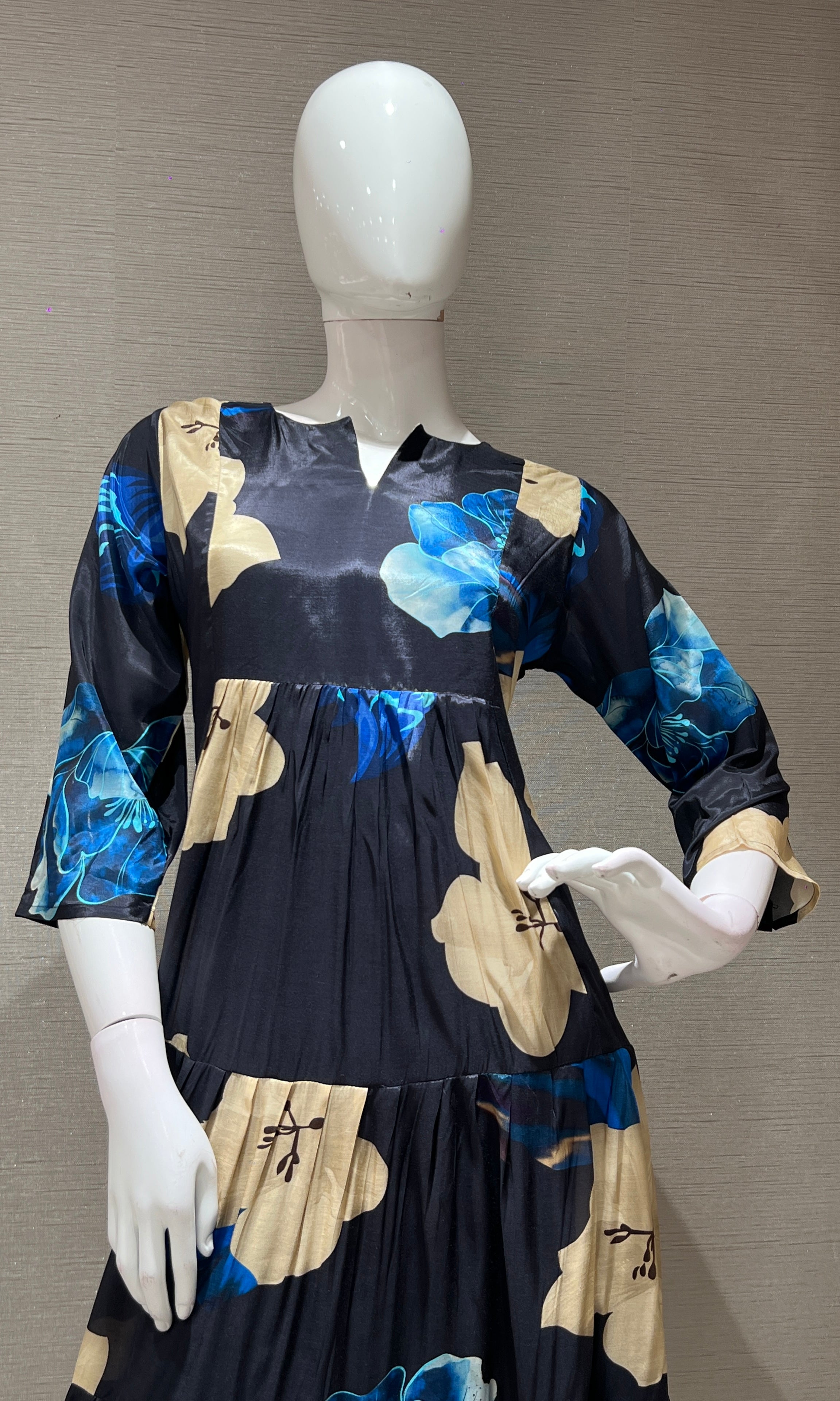 Navy blue FLORAL DRESS