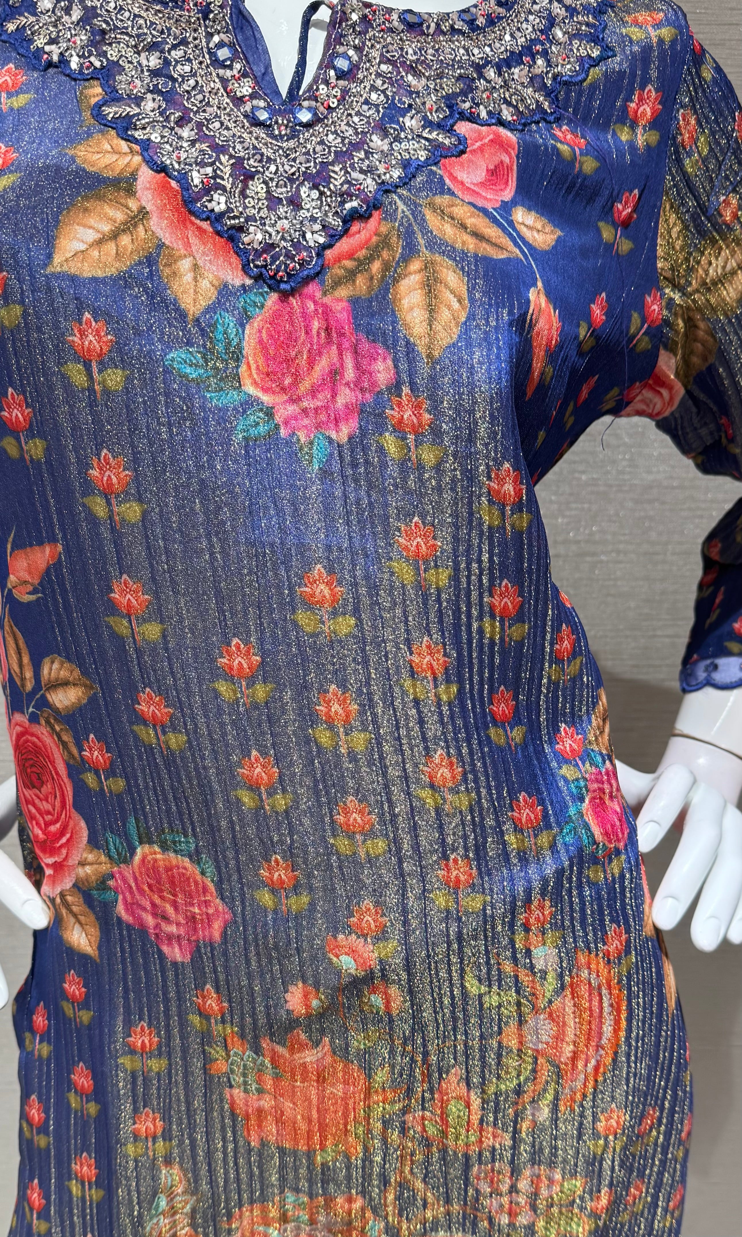 Purple Floral printed kurta set