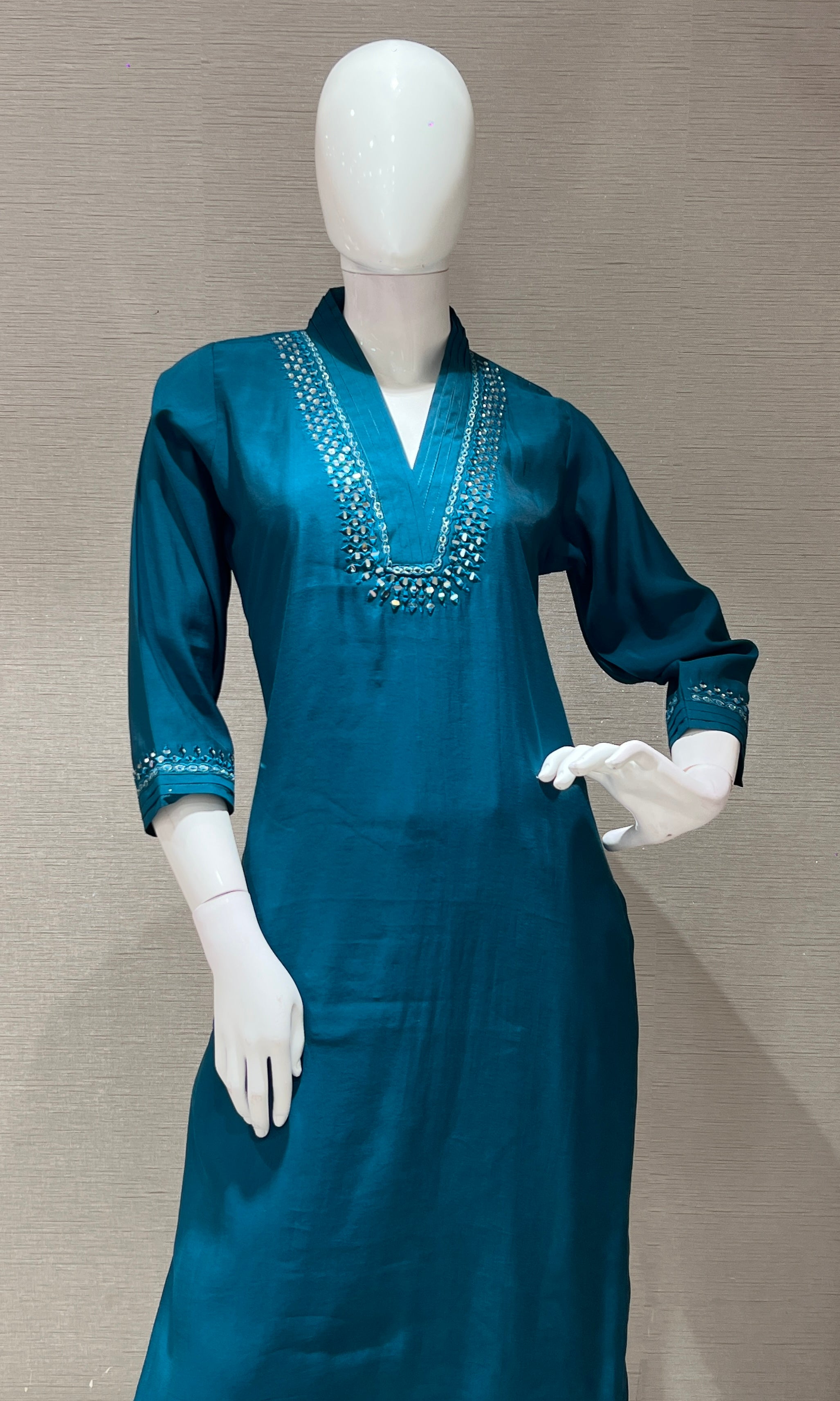 PEACOCK BLUE KURTA SET