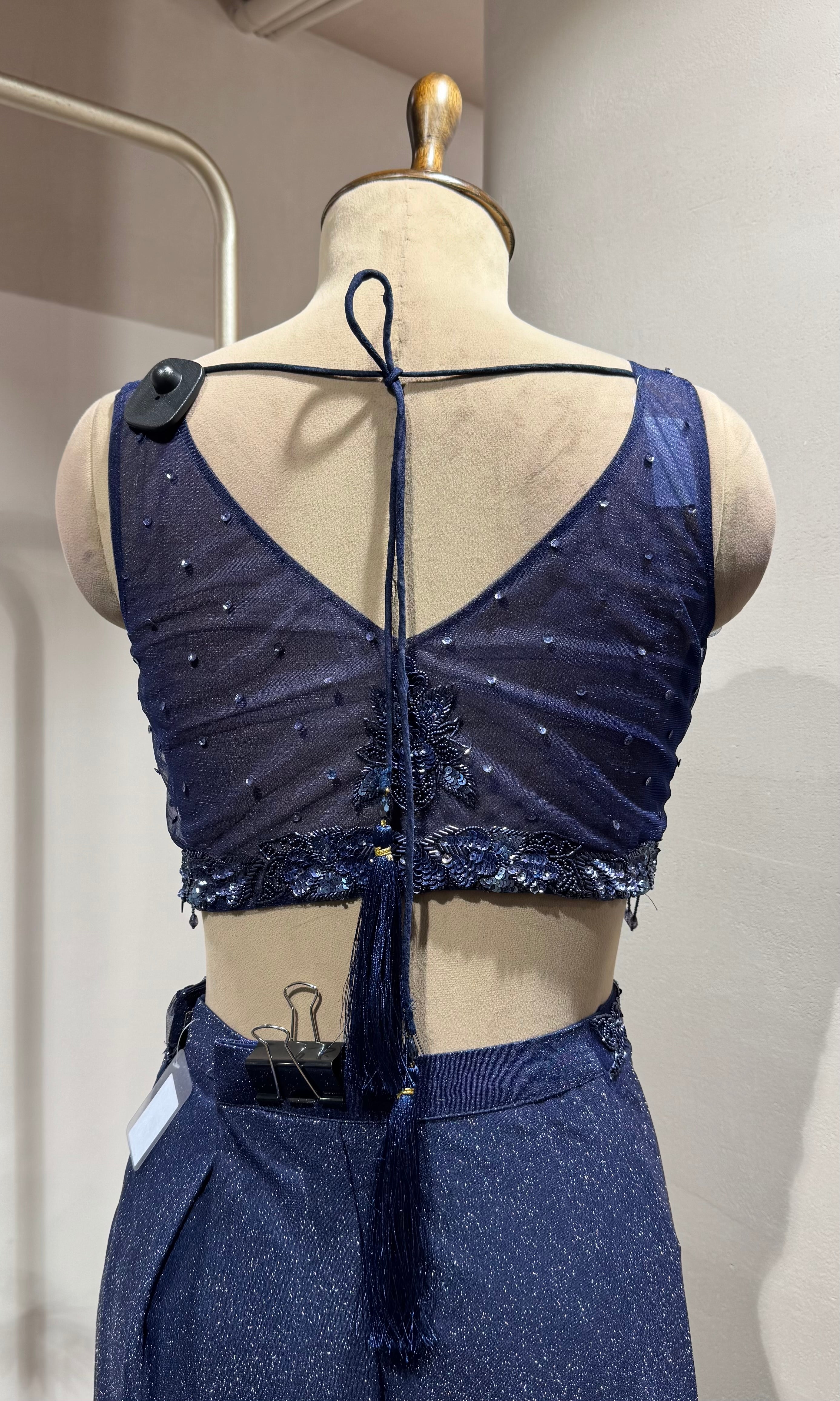 Blue Draped Saree with BLOUSE