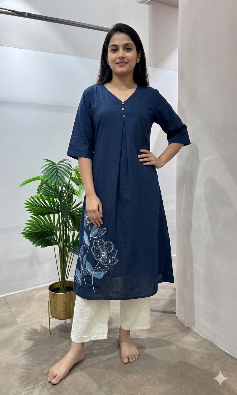 BLUE floral kurti top