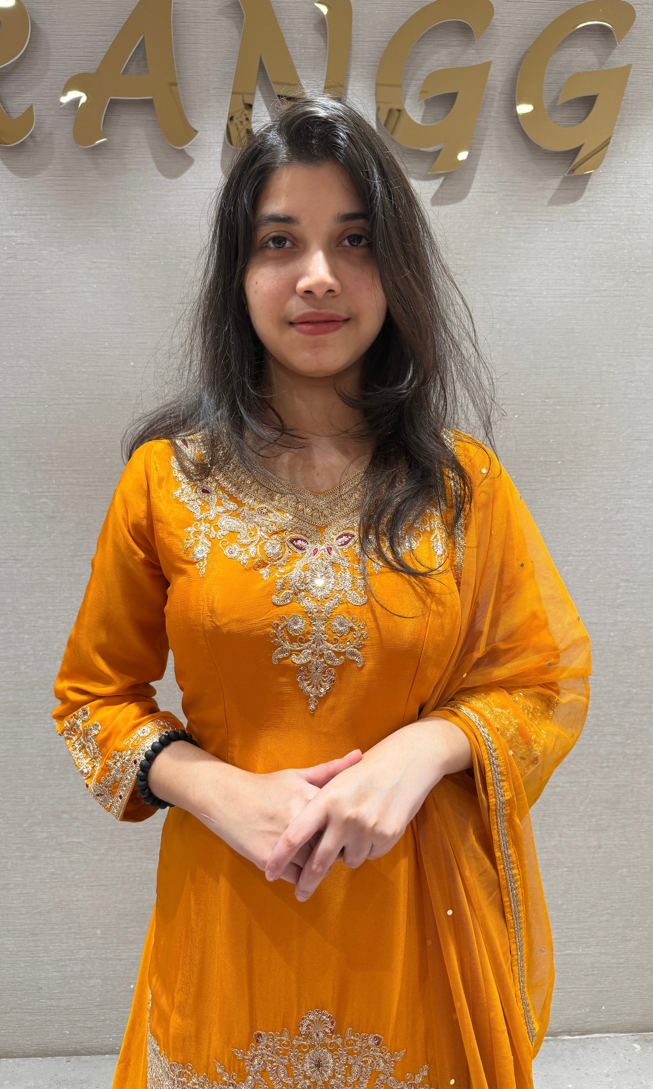 Mustard yellow Sharara