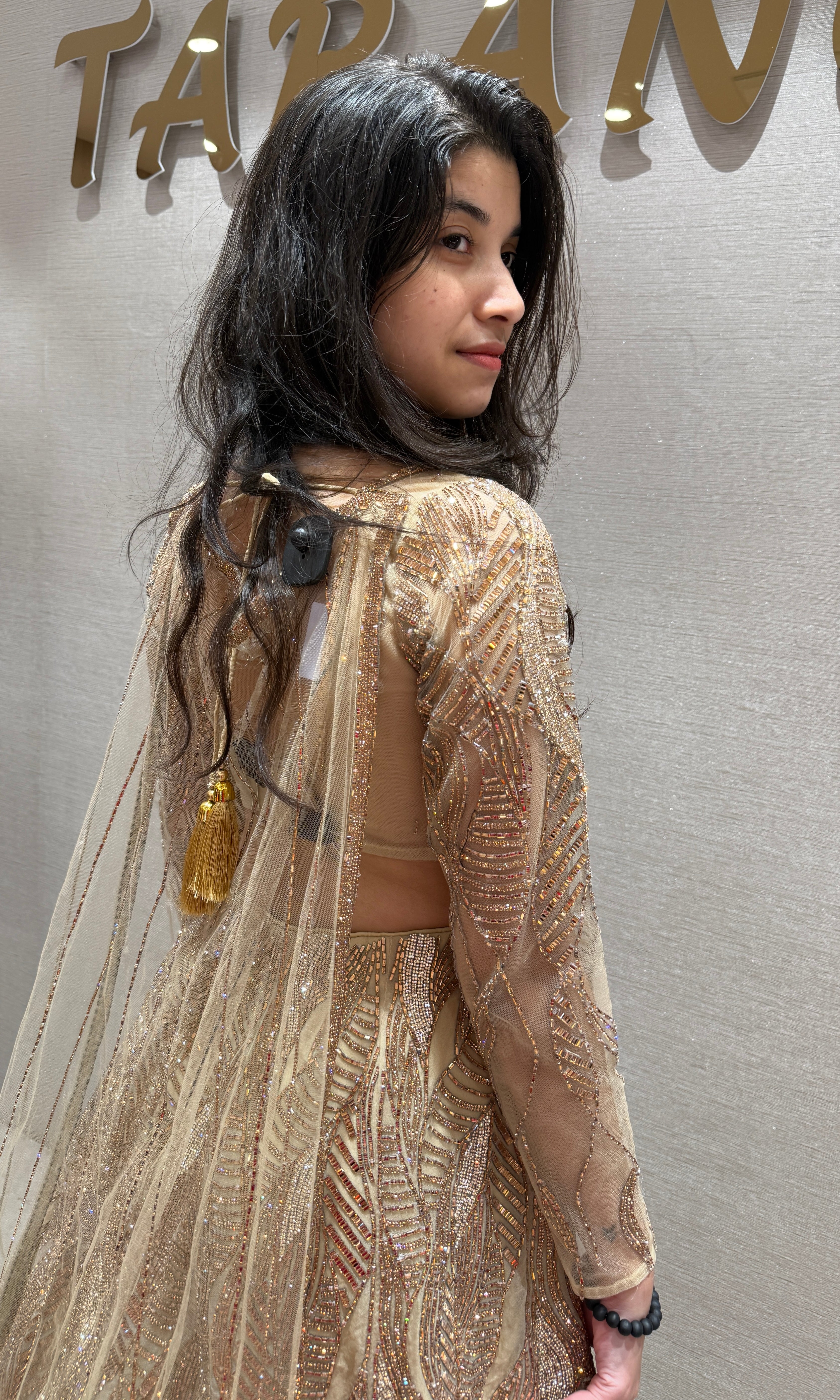 Elegant Gold Embroidered Lehenga