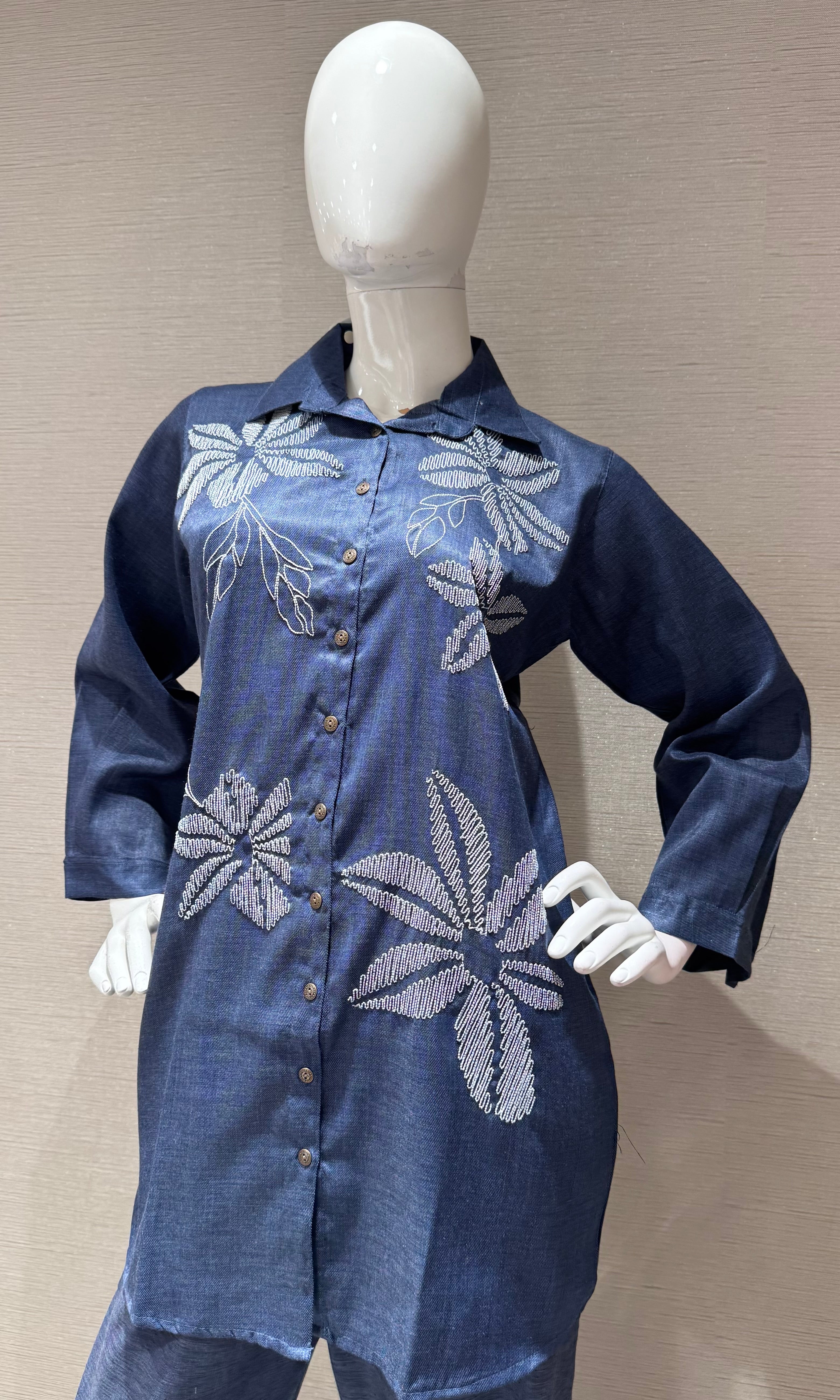 Blue Floral Cord set