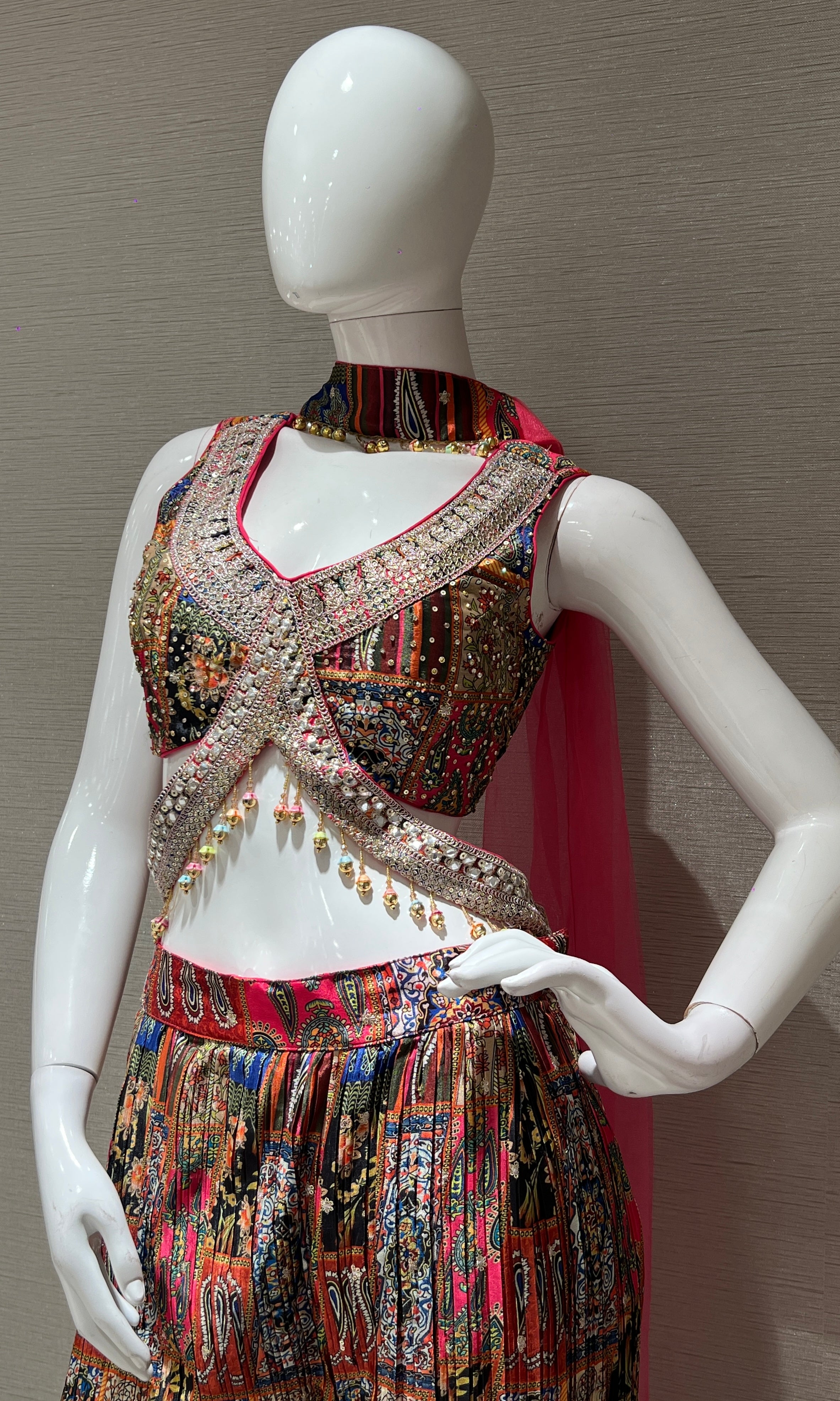 Multicolor Print Palazzo with Embellished Top