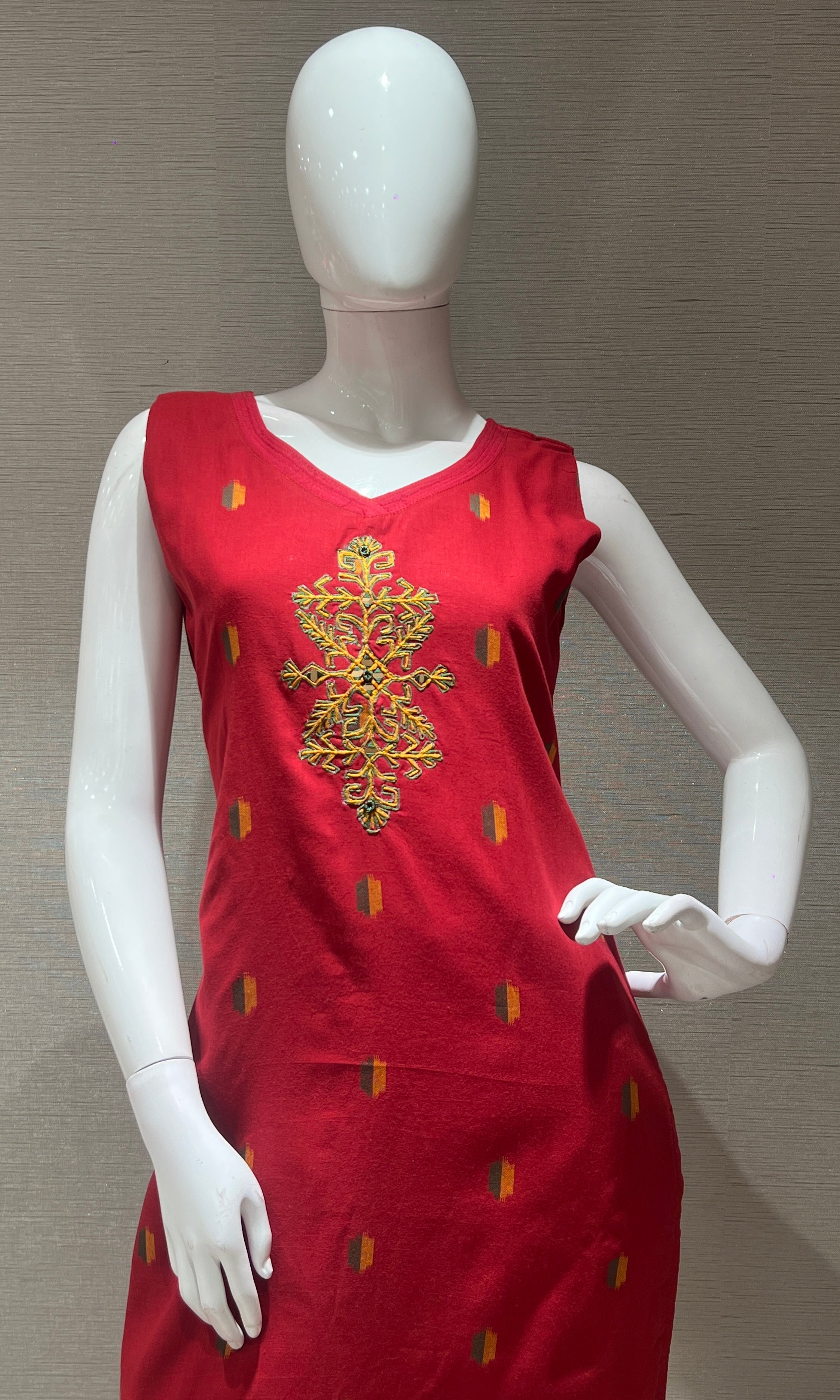 Maroon ETHNIC kurta set WITH DUPATTA