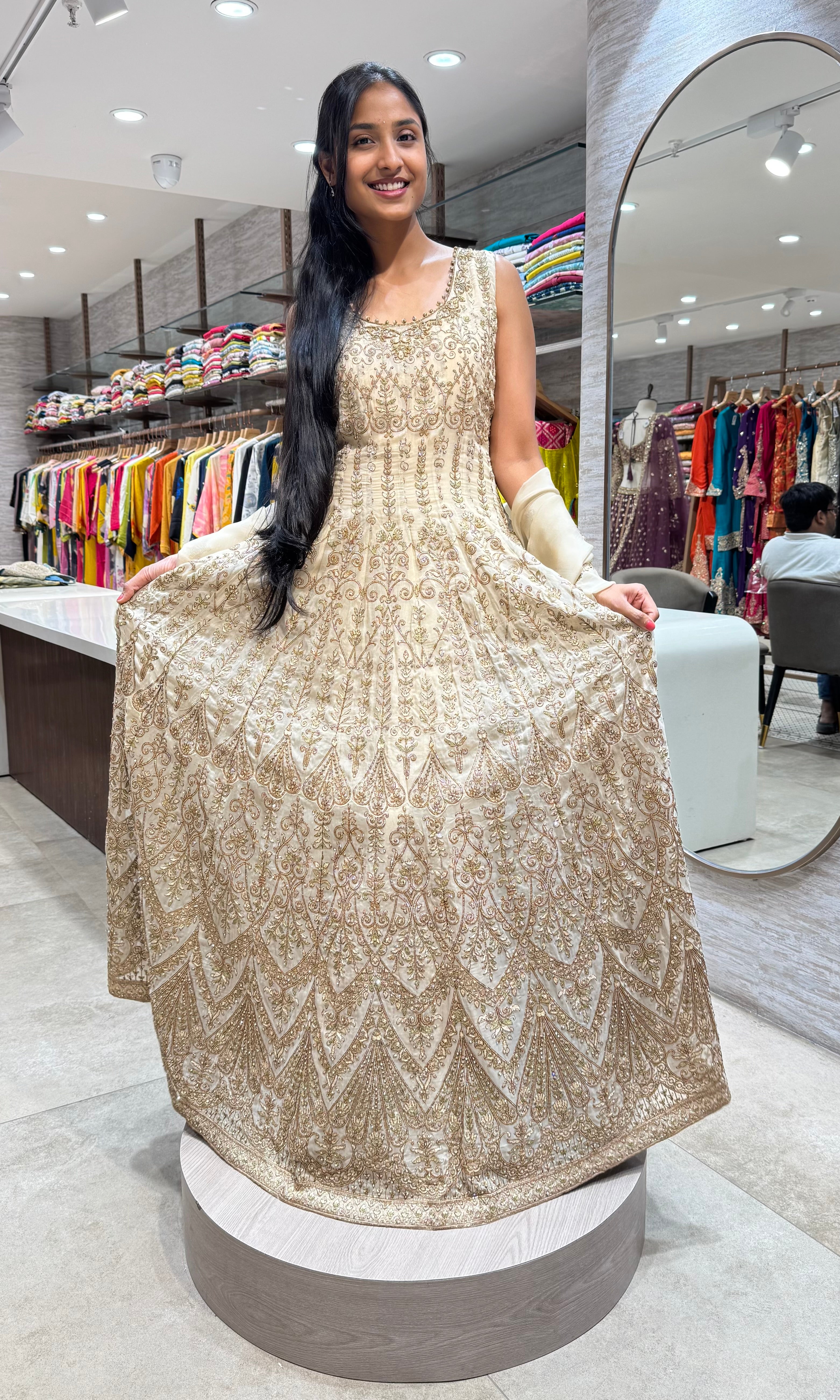 BEAGH ETHNIC GOLDEN EMBROIDERY ANARKALI SET